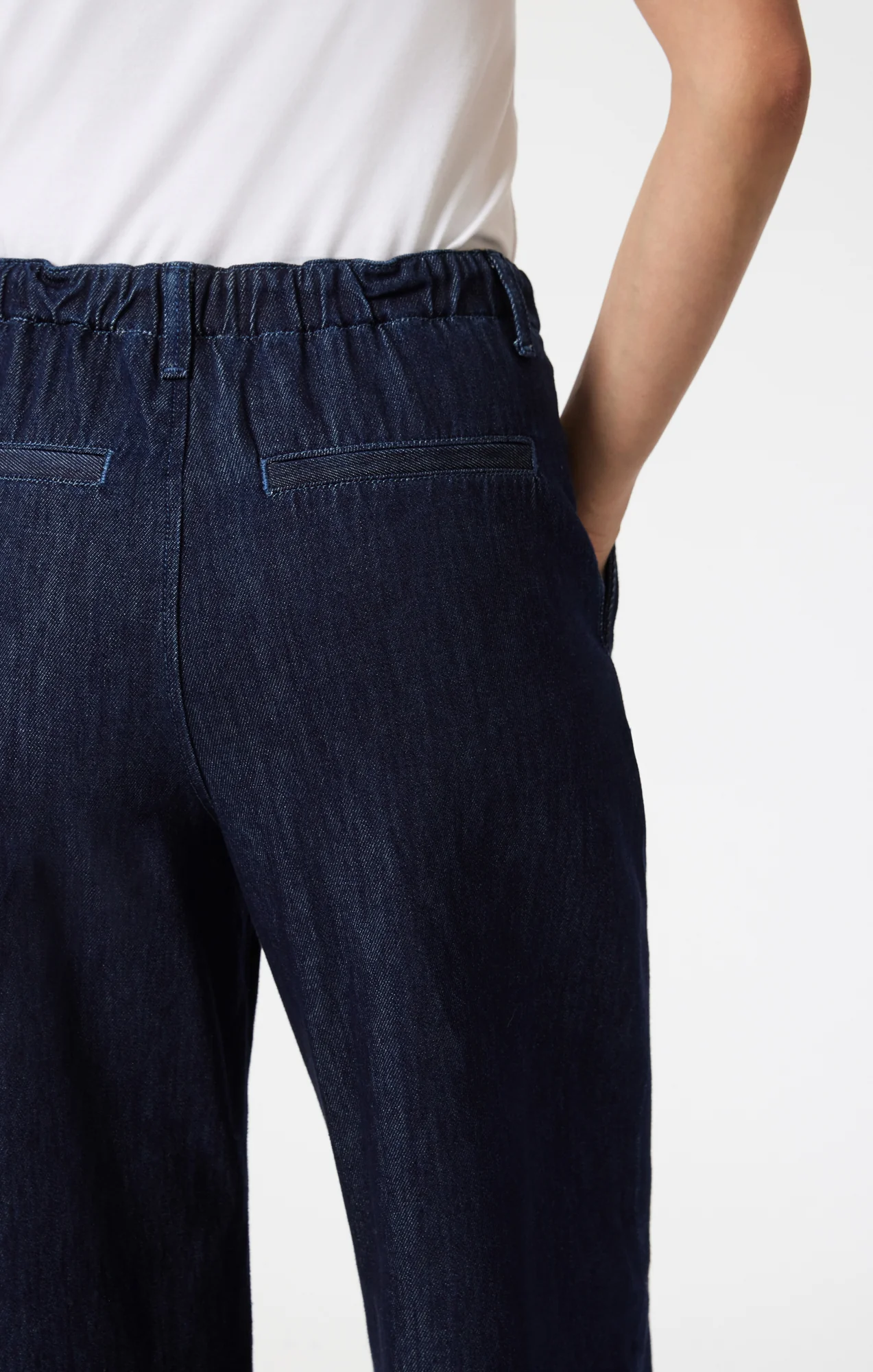 PERA PLEATED WIDE LEG IN RINSE DENIM - Image 6