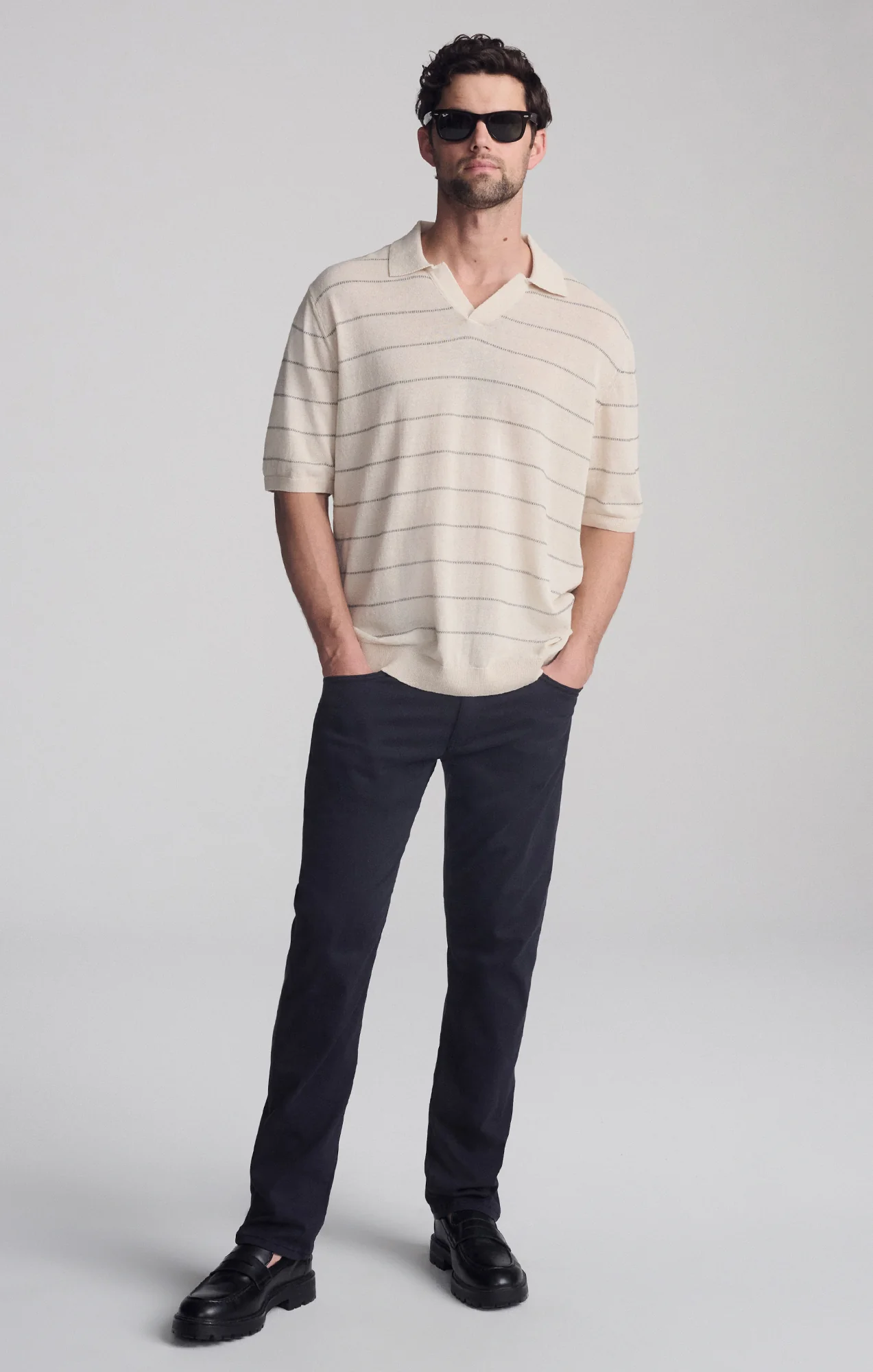 POLO SHORT SLEEVE SWEATER IN ANTIQUE WHITE - Image 3