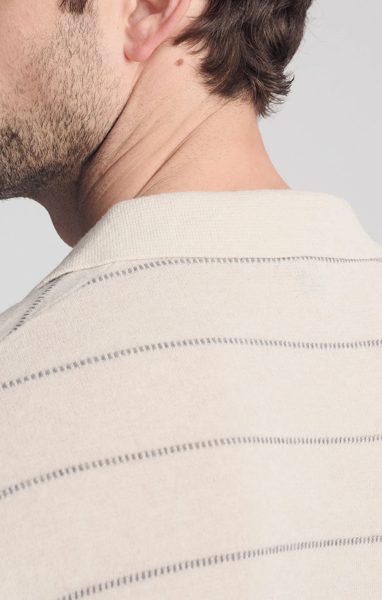 POLO SHORT SLEEVE SWEATER IN ANTIQUE WHITE - Image 4