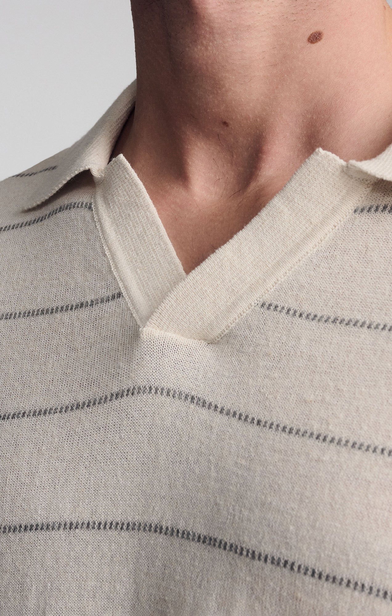 POLO SHORT SLEEVE SWEATER IN ANTIQUE WHITE - Image 6