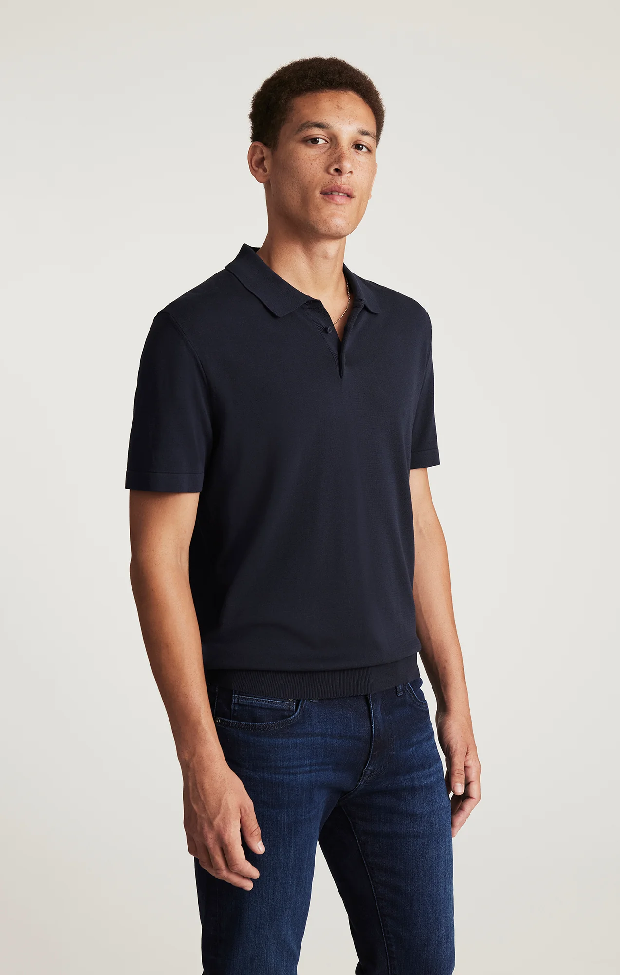EDITION SHORT SLEEVE POLO SWEATER IN TOTAL ECLIPSE - Image 2