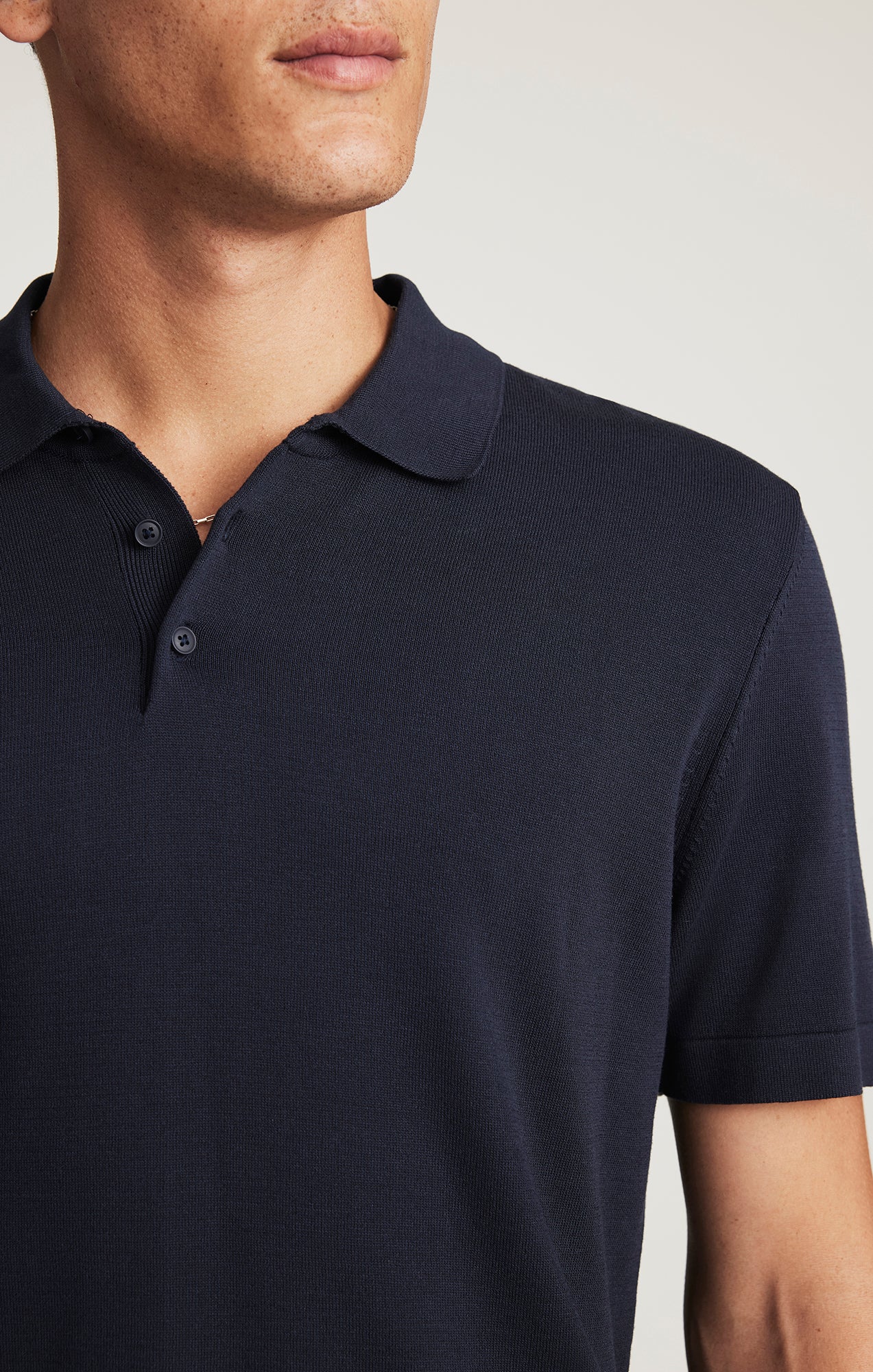 EDITION SHORT SLEEVE POLO SWEATER IN TOTAL ECLIPSE - Image 3