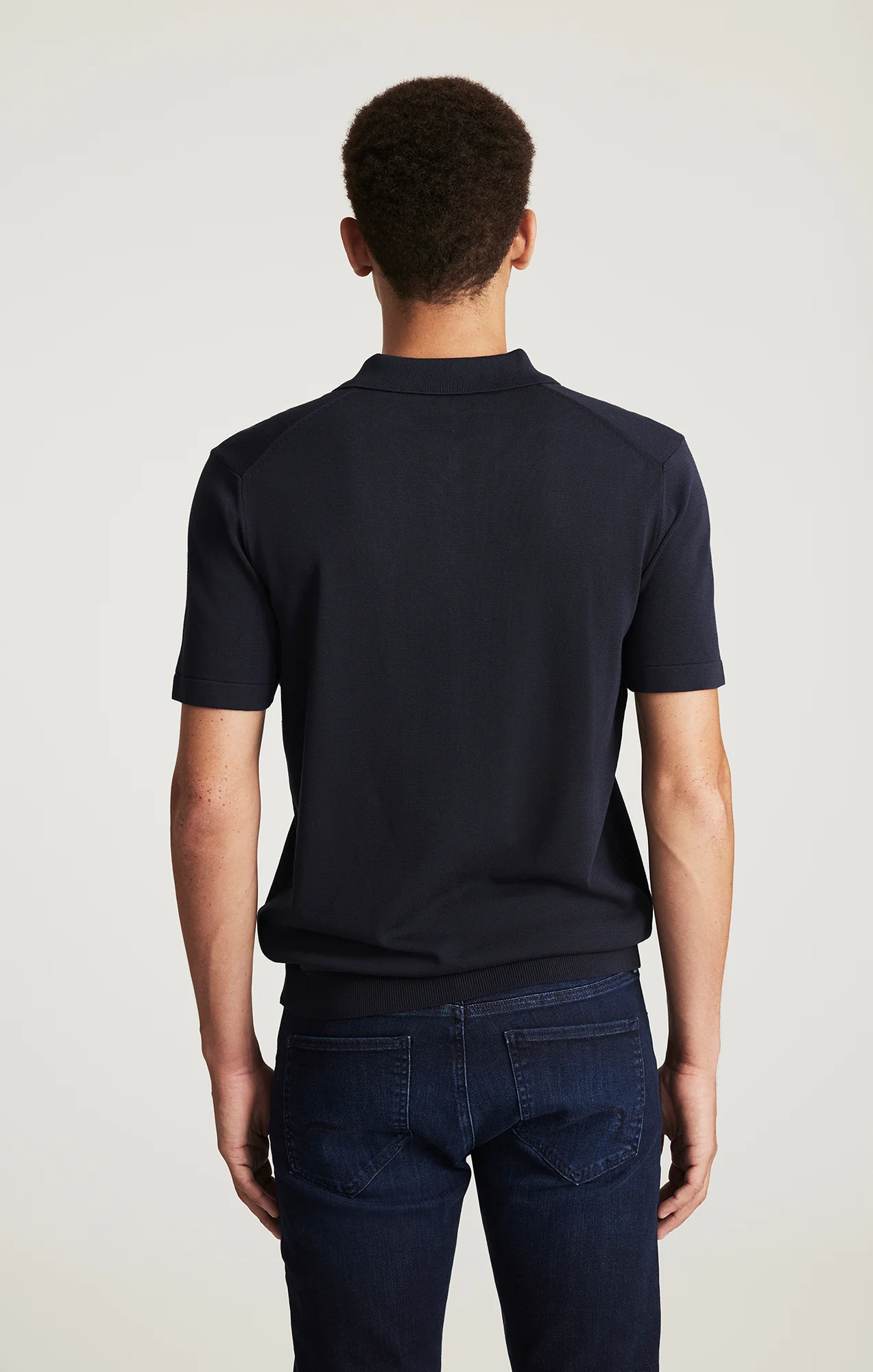 EDITION SHORT SLEEVE POLO SWEATER IN TOTAL ECLIPSE - Image 4