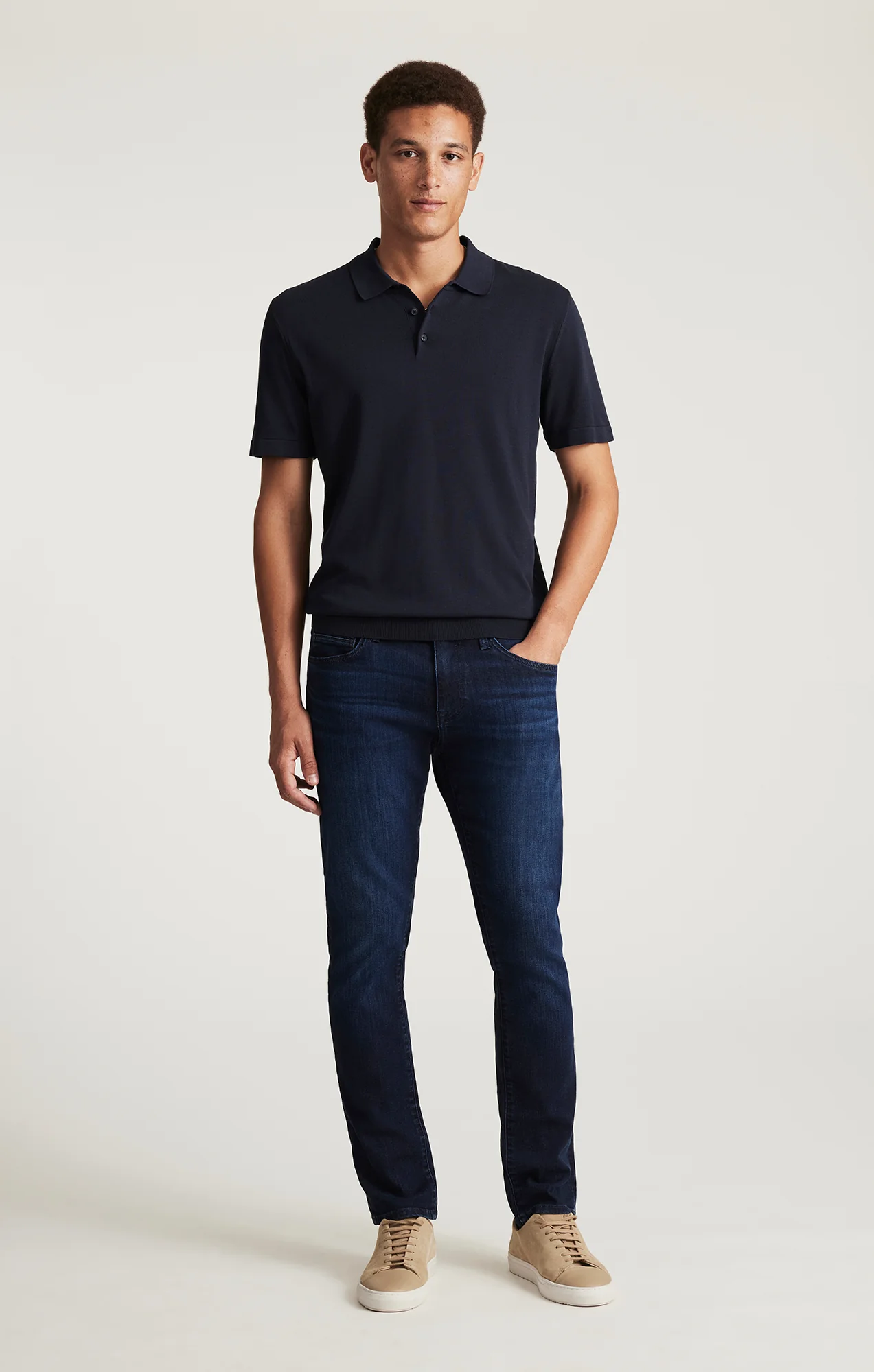 EDITION SHORT SLEEVE POLO SWEATER IN TOTAL ECLIPSE - Image 5