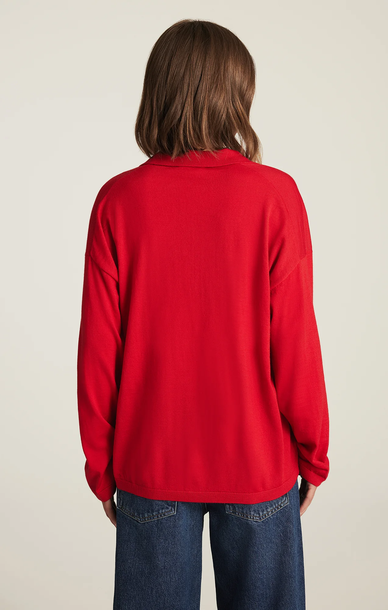 EDITION MERINO WOOL PULLOVER SWEATER IN RIO RED - Image 4