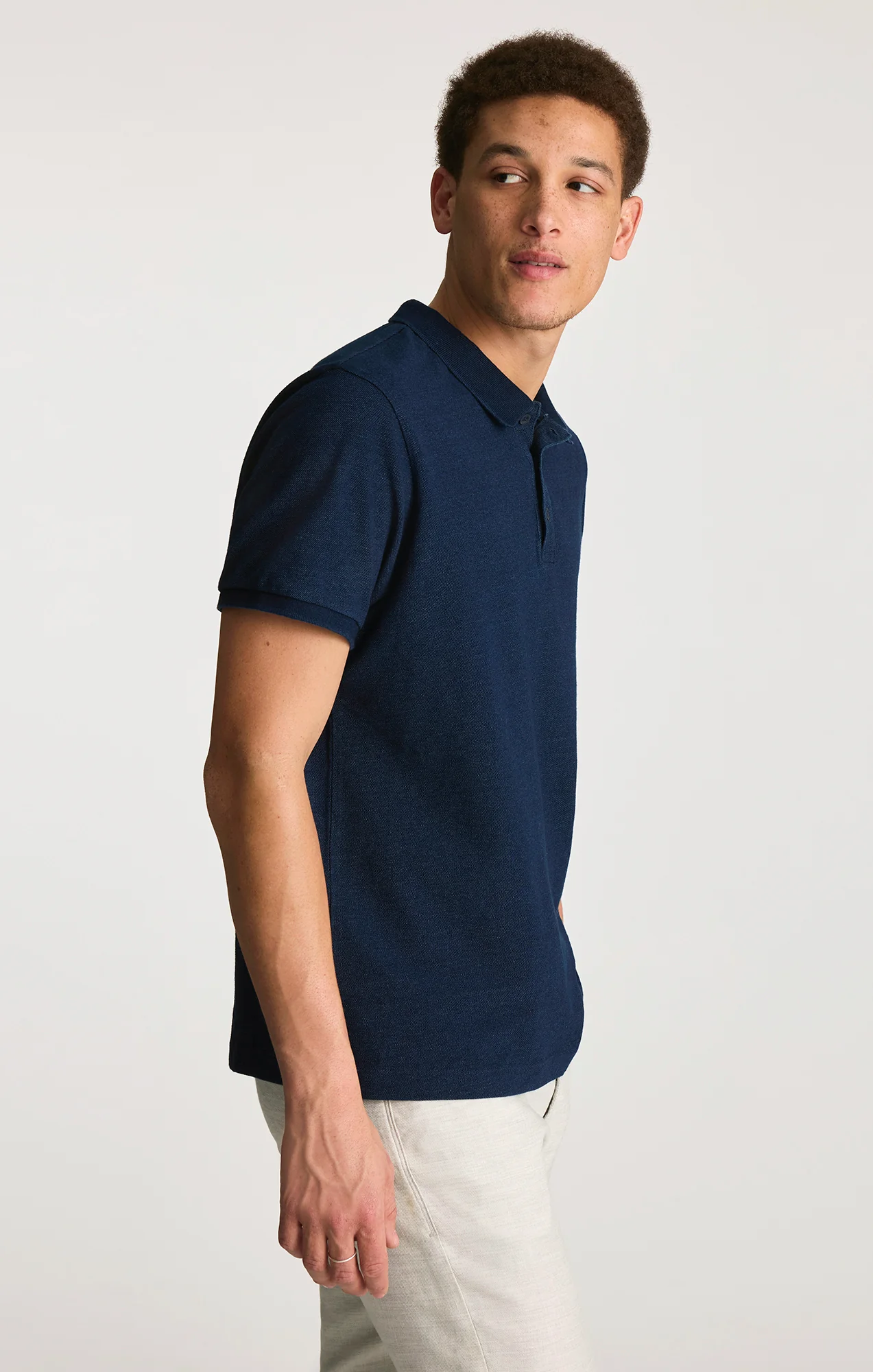POLO T-SHIRT IN INDIGO - Image 3
