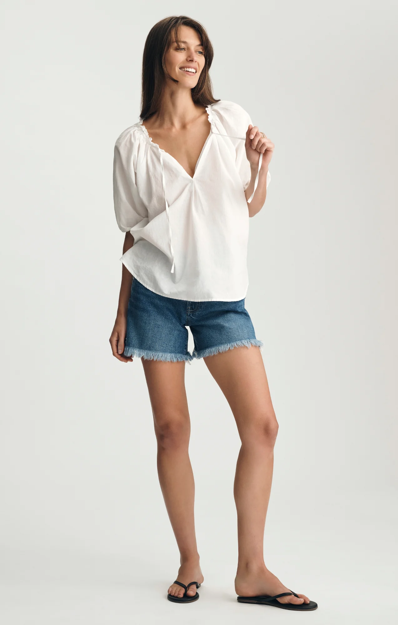 PUFF SLEEVE SHIRT IN WHITE - Image 2