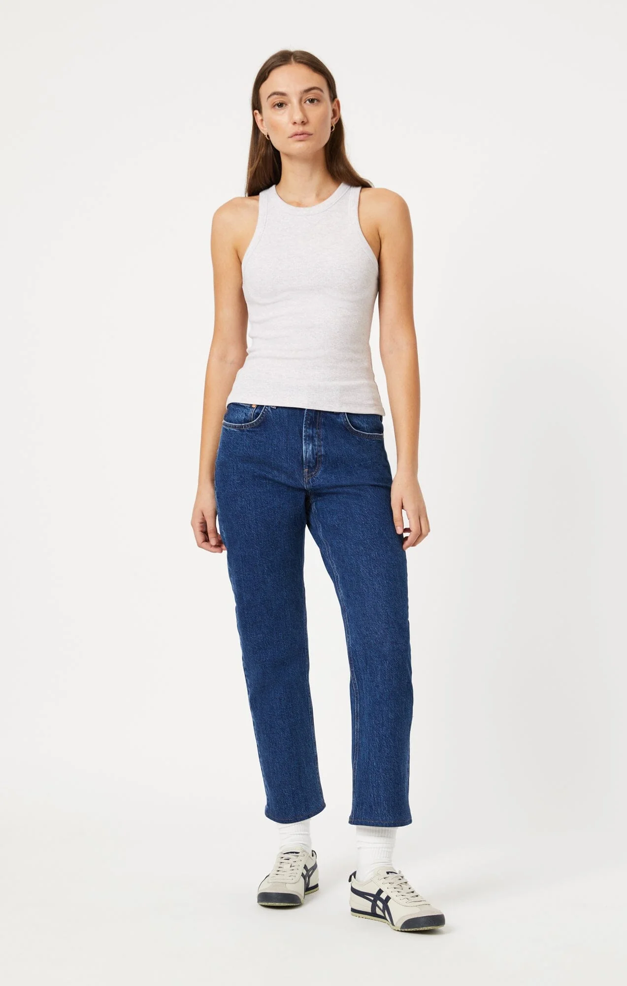 RACER BACK TANK TOP IN OATMEAL - Image 4