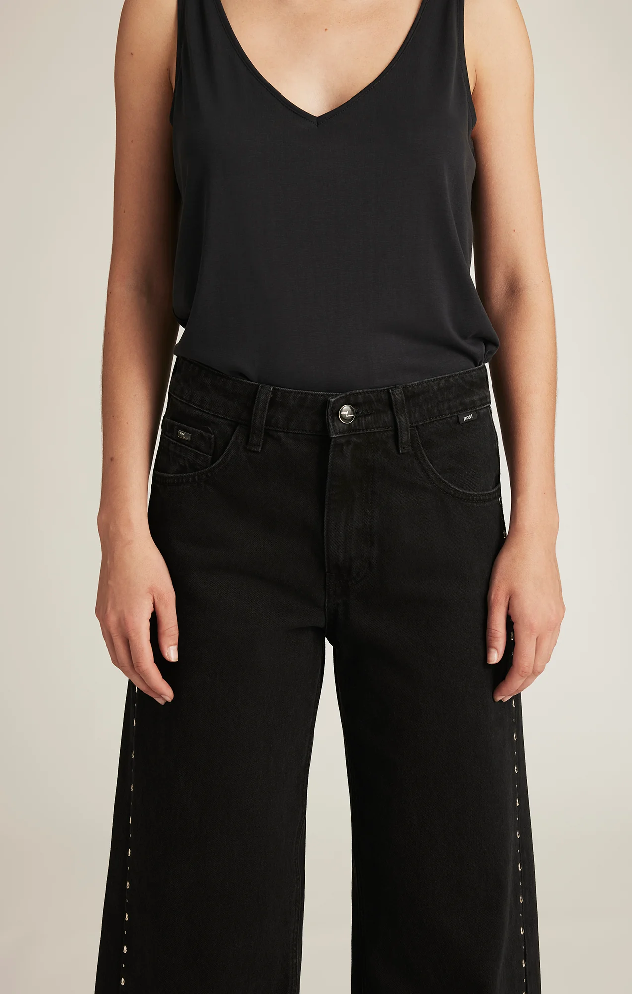 REBECCA WIDE LEG IN STUDDED SMOKE DENIM - Image 5