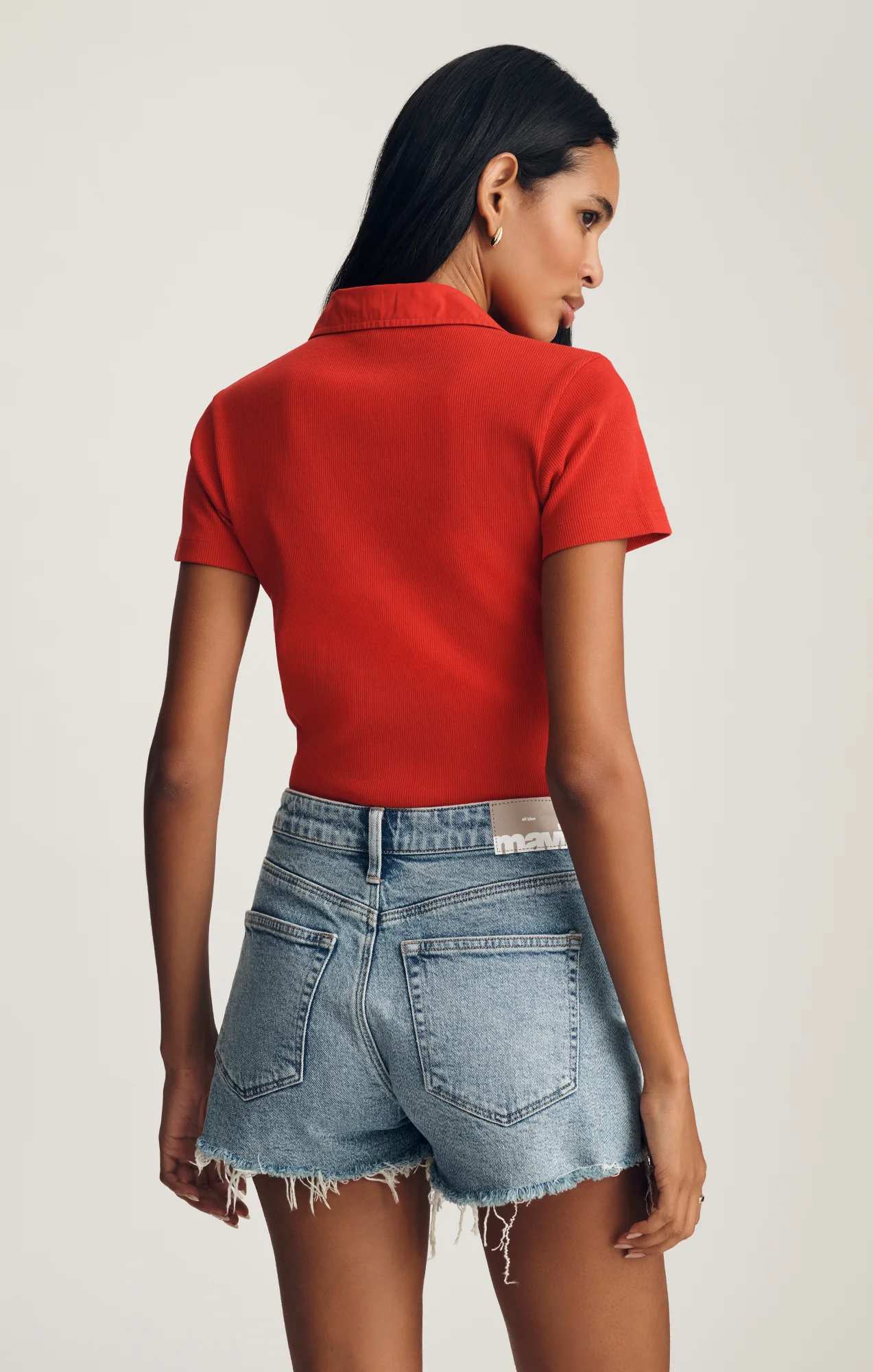 ROSIE BOYFRIEND SHORTS IN MID BRUSHED CLASSIC BLUE - Image 3