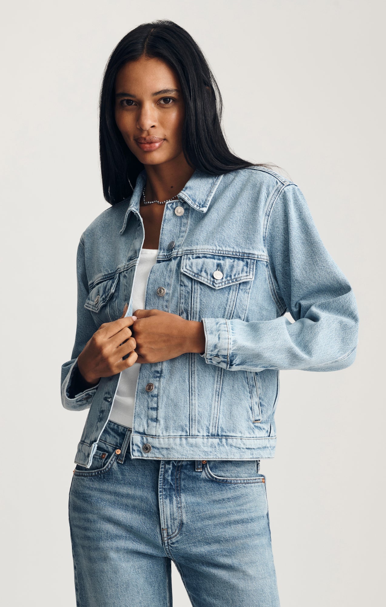 RUBY DENIM JACKET IN BLEACHED ICON