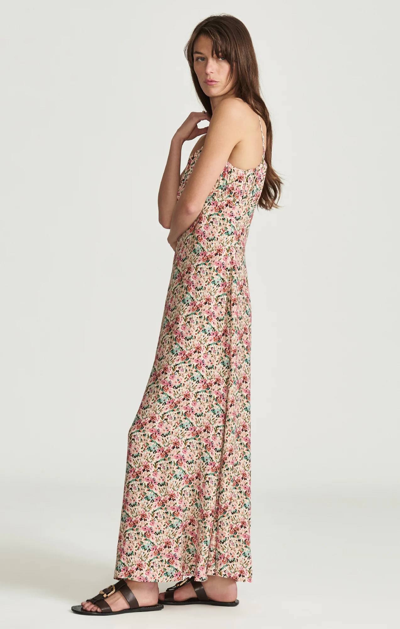 RUCHED MAXI DRESS IN FLOWER PRINT - Image 2