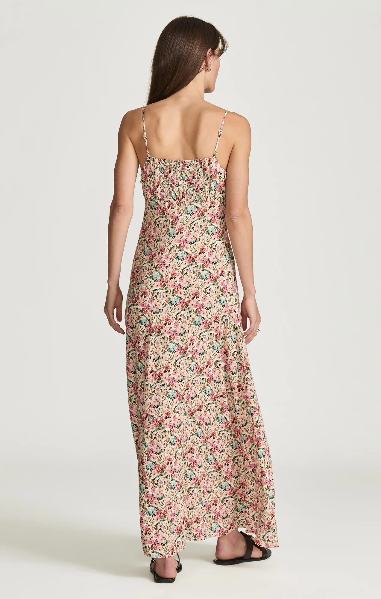 RUCHED MAXI DRESS IN FLOWER PRINT - Image 3