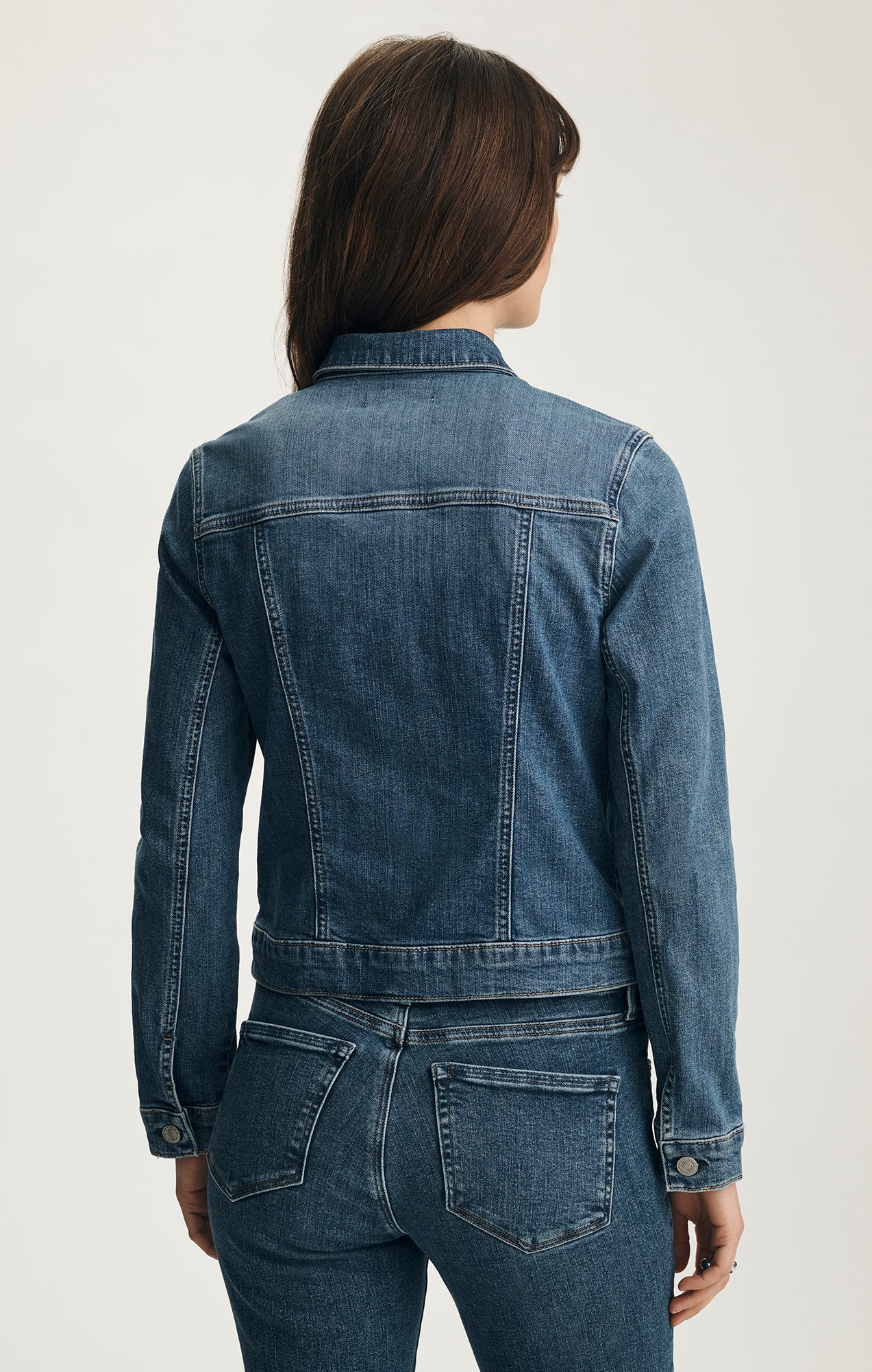 SAMANTHA DENIM JACKET IN DARK BRUSHED FLEX BLUE - Image 2