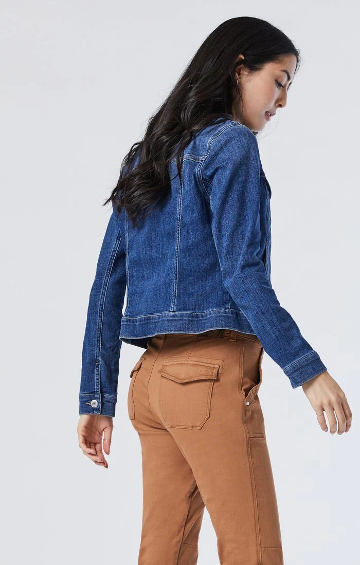 SAMANTHA JACKET IN MID BRUSHED FEATHER BLUE - Image 3