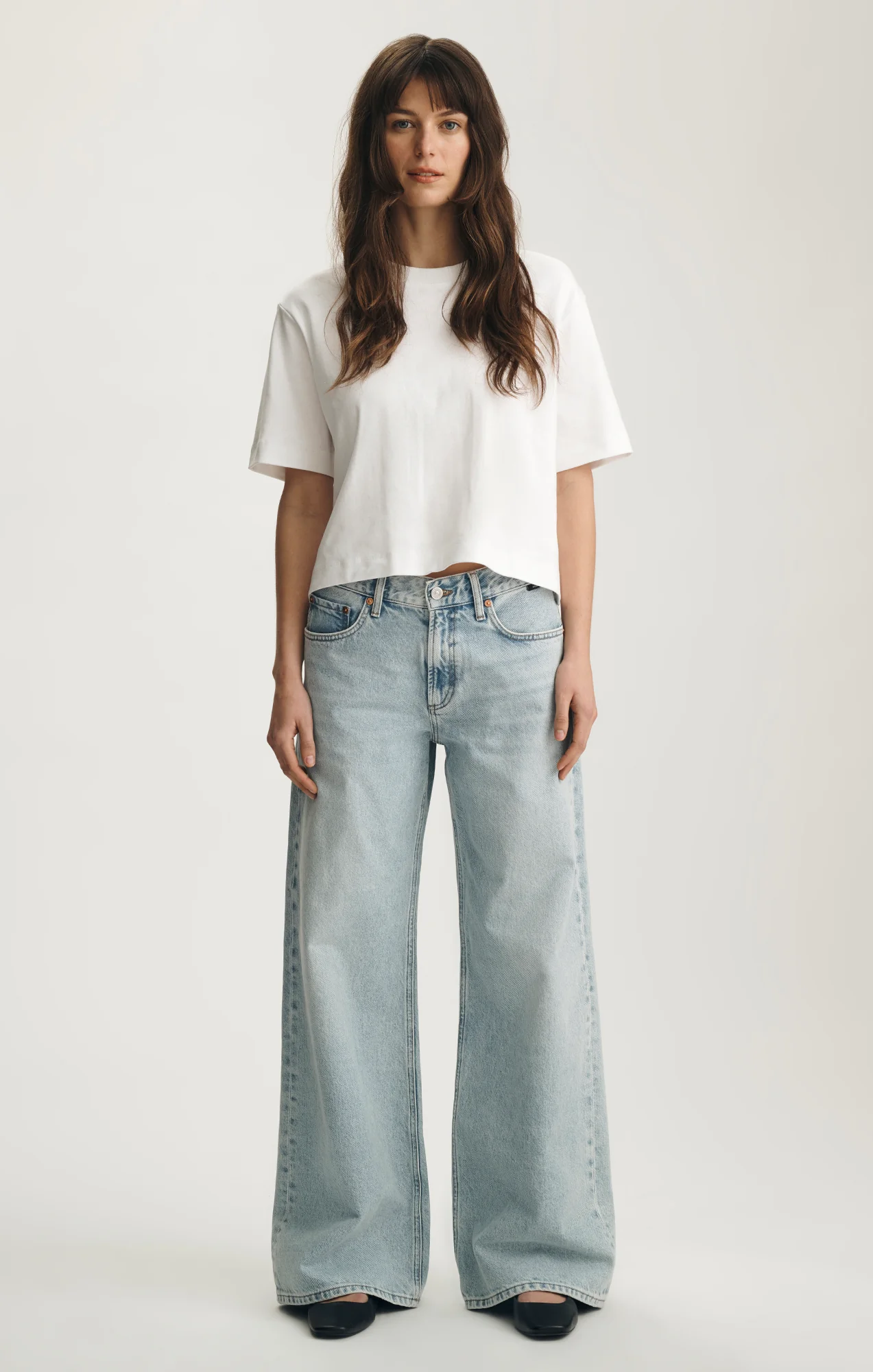 SANDY WIDE LEG IN BLEACHED CLASSIC DENIM - Image 4