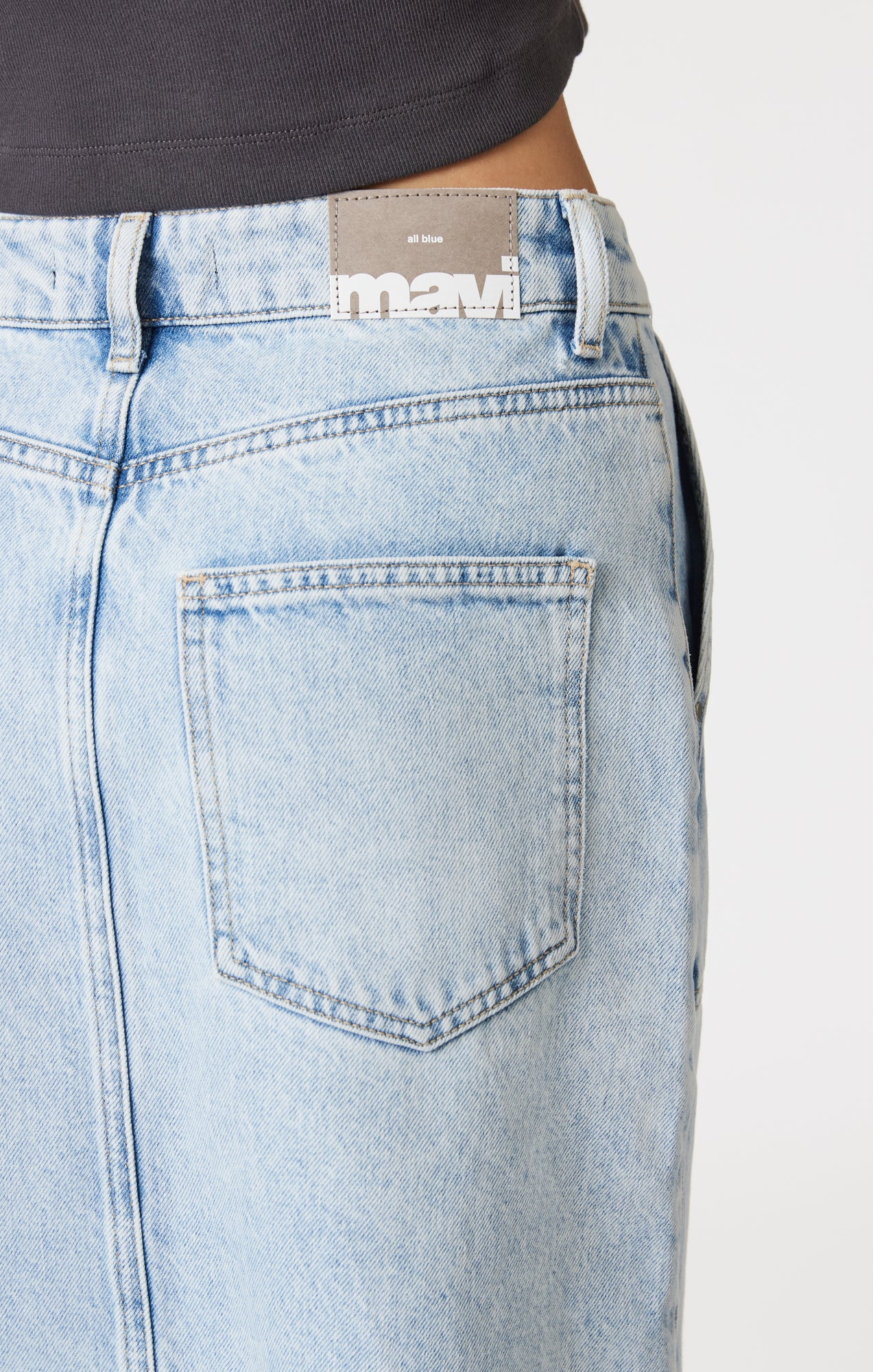 SAVINA DENIM SKIRT IN BLEACHED WELL BLUE - Image 5