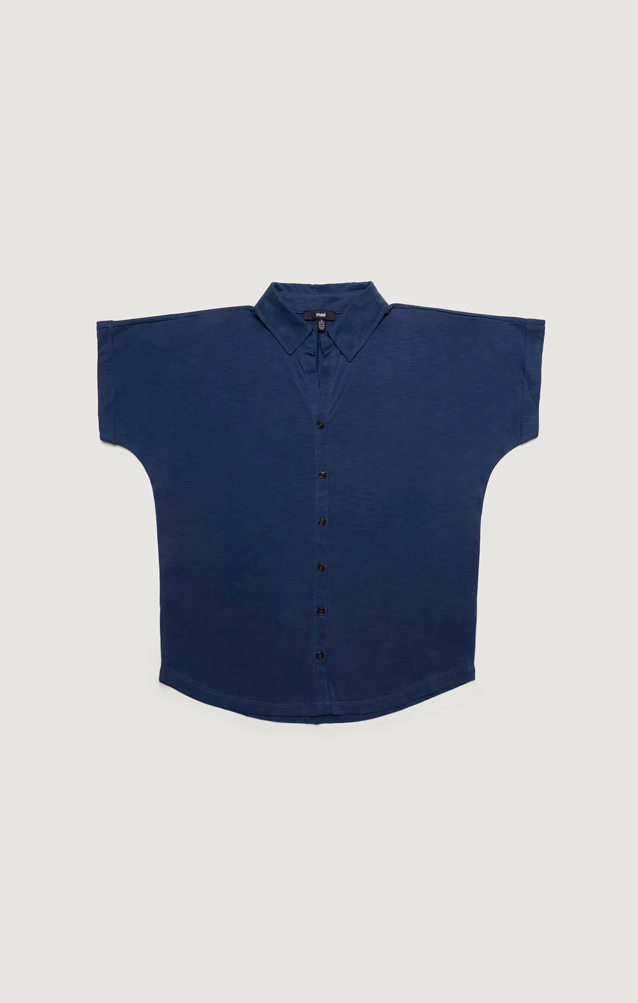 LUXE TOUCH TENCEL™ BUTTON-UP T-SHIRT IN MEDIEVAL BLUE - Image 8