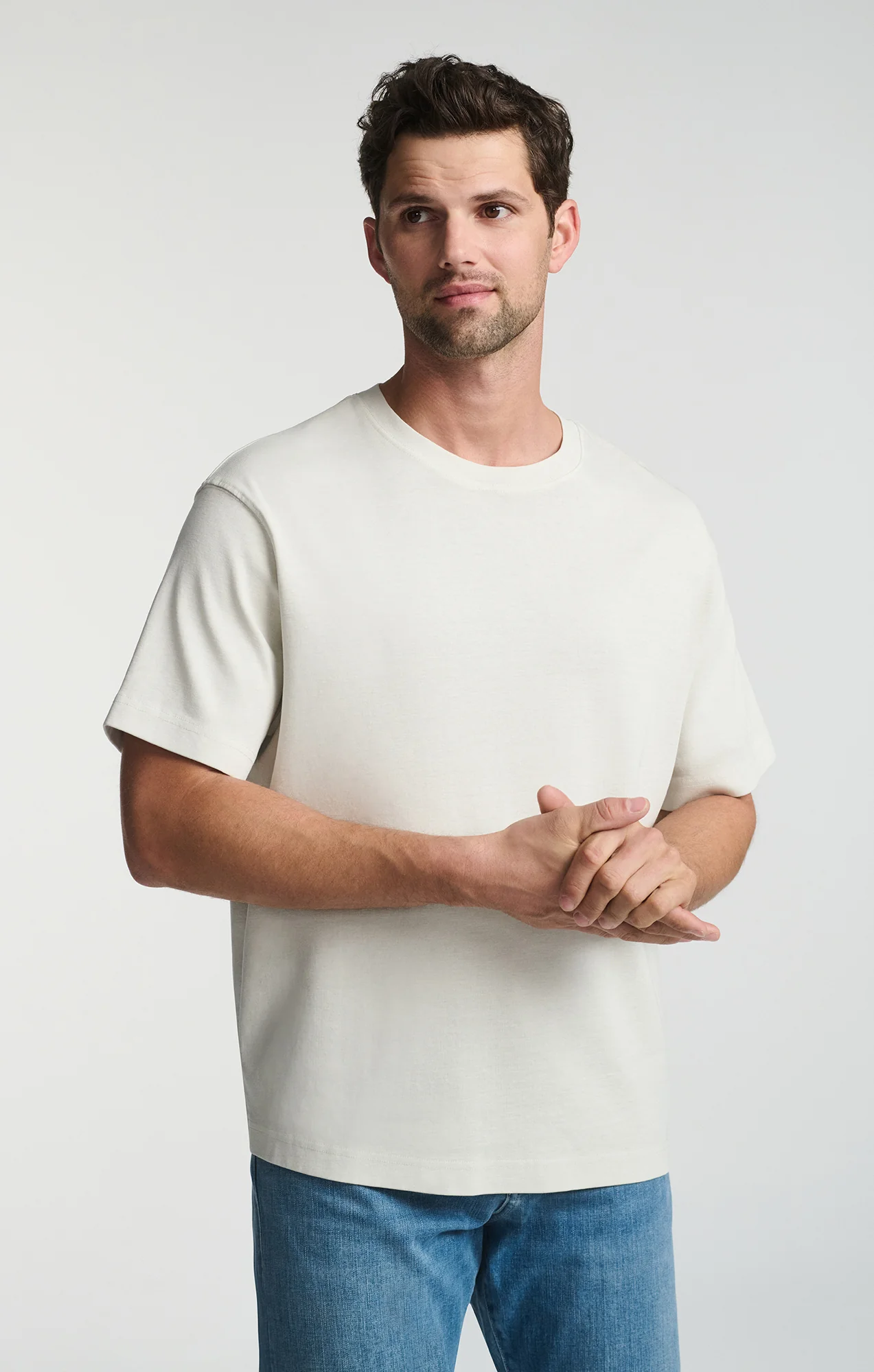 SHORT SLEEVE CREW NECK T-SHIRT IN FOGGY DEW