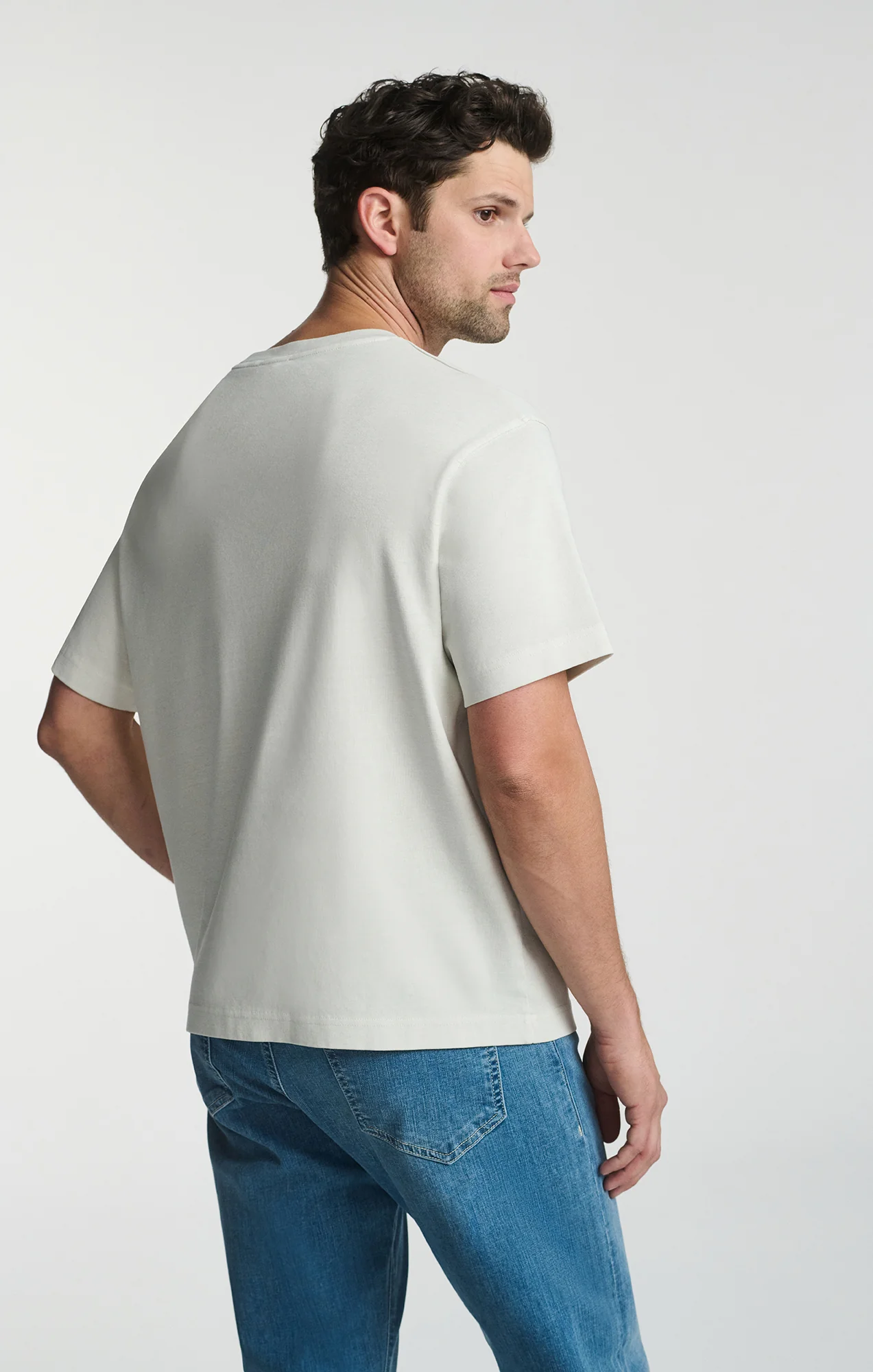 SHORT SLEEVE CREW NECK T-SHIRT IN FOGGY DEW - Image 3