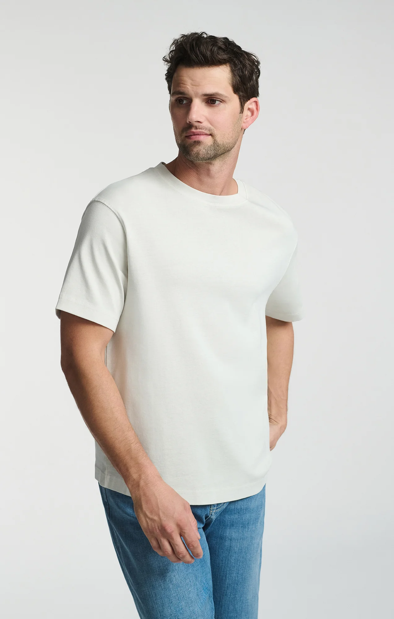 SHORT SLEEVE CREW NECK T-SHIRT IN FOGGY DEW - Image 4