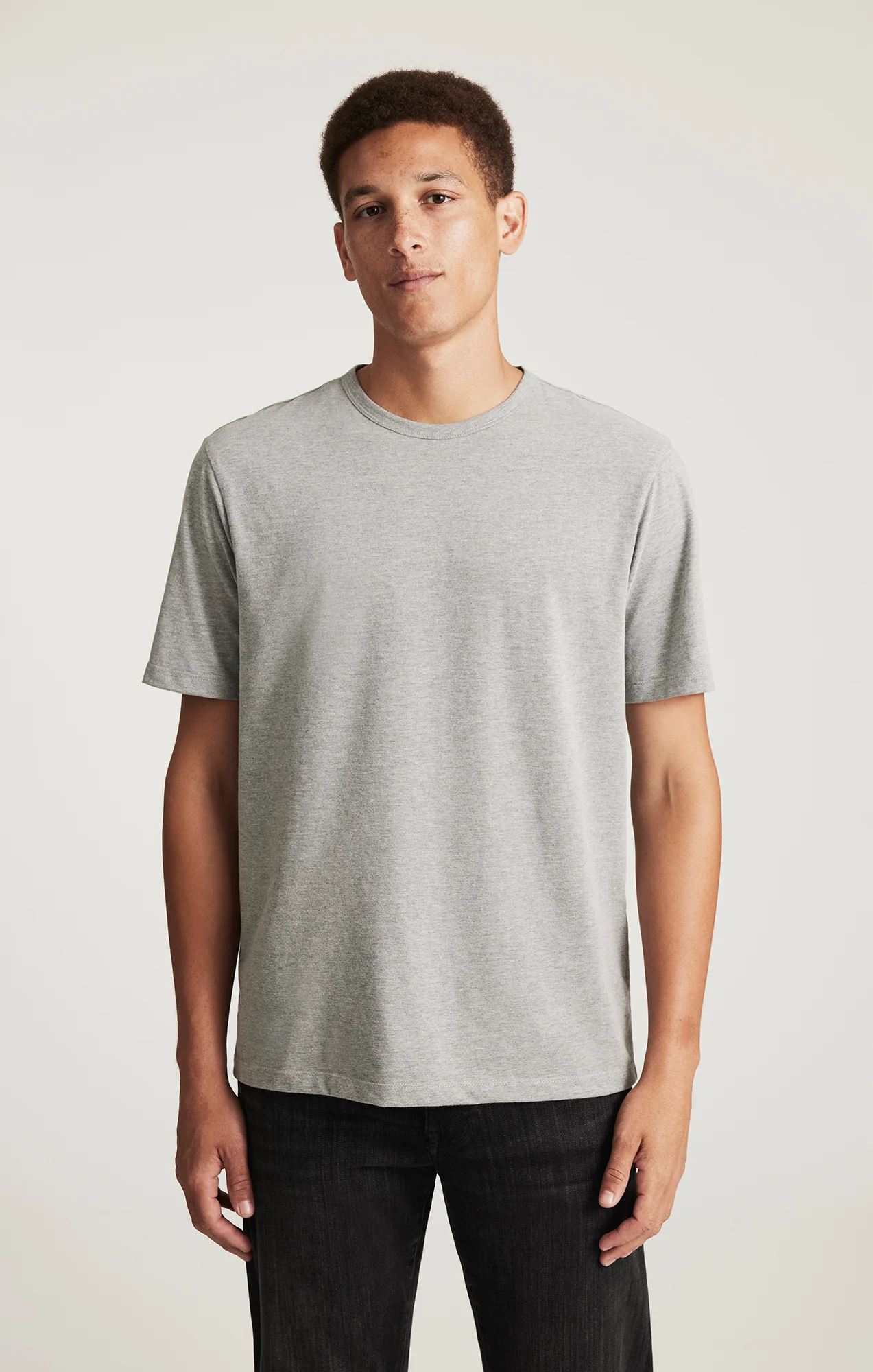 SHORT SLEEVE T-SHIRT IN GREY MELANGE