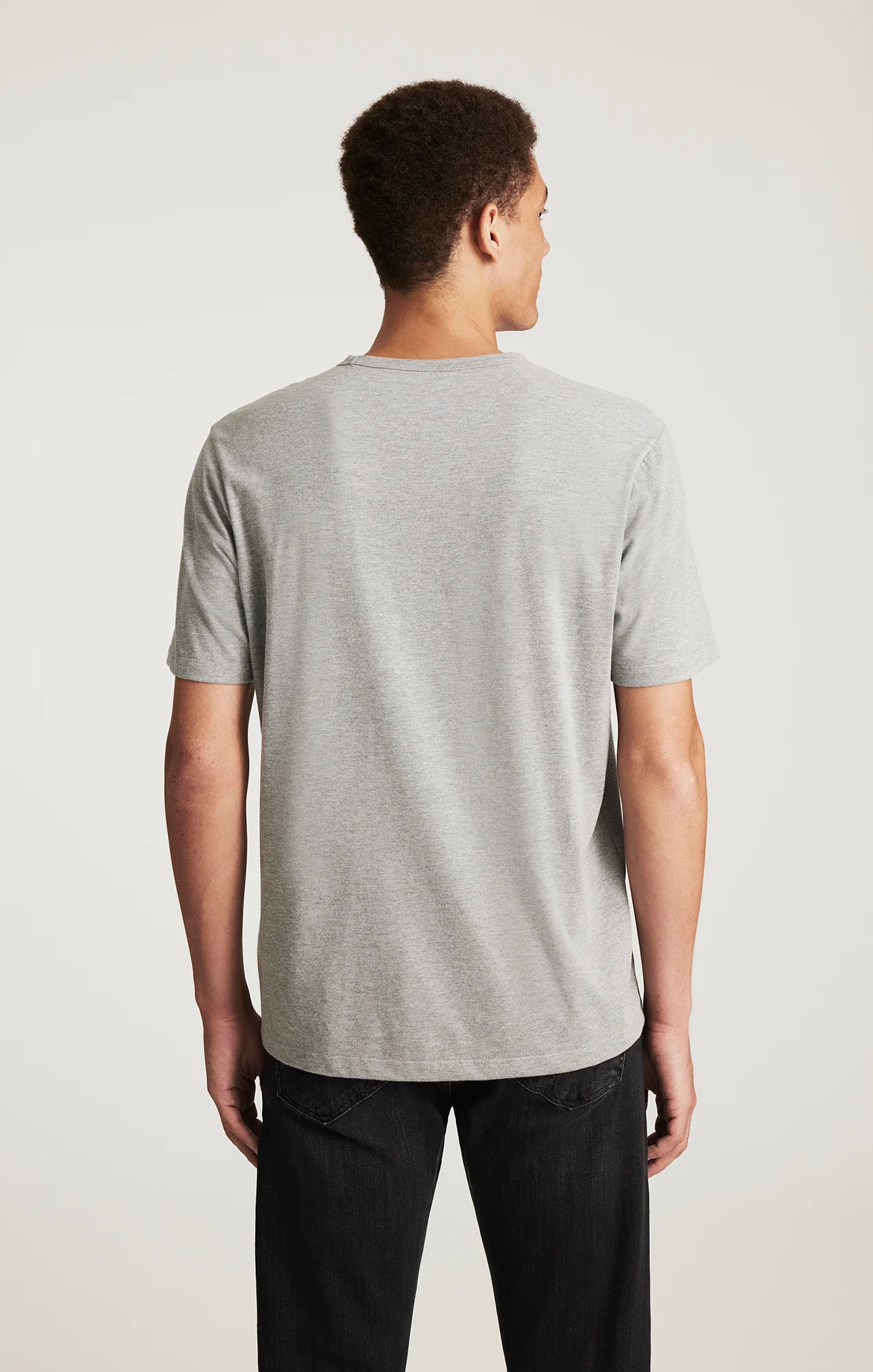 SHORT SLEEVE T-SHIRT IN GREY MELANGE - Image 3