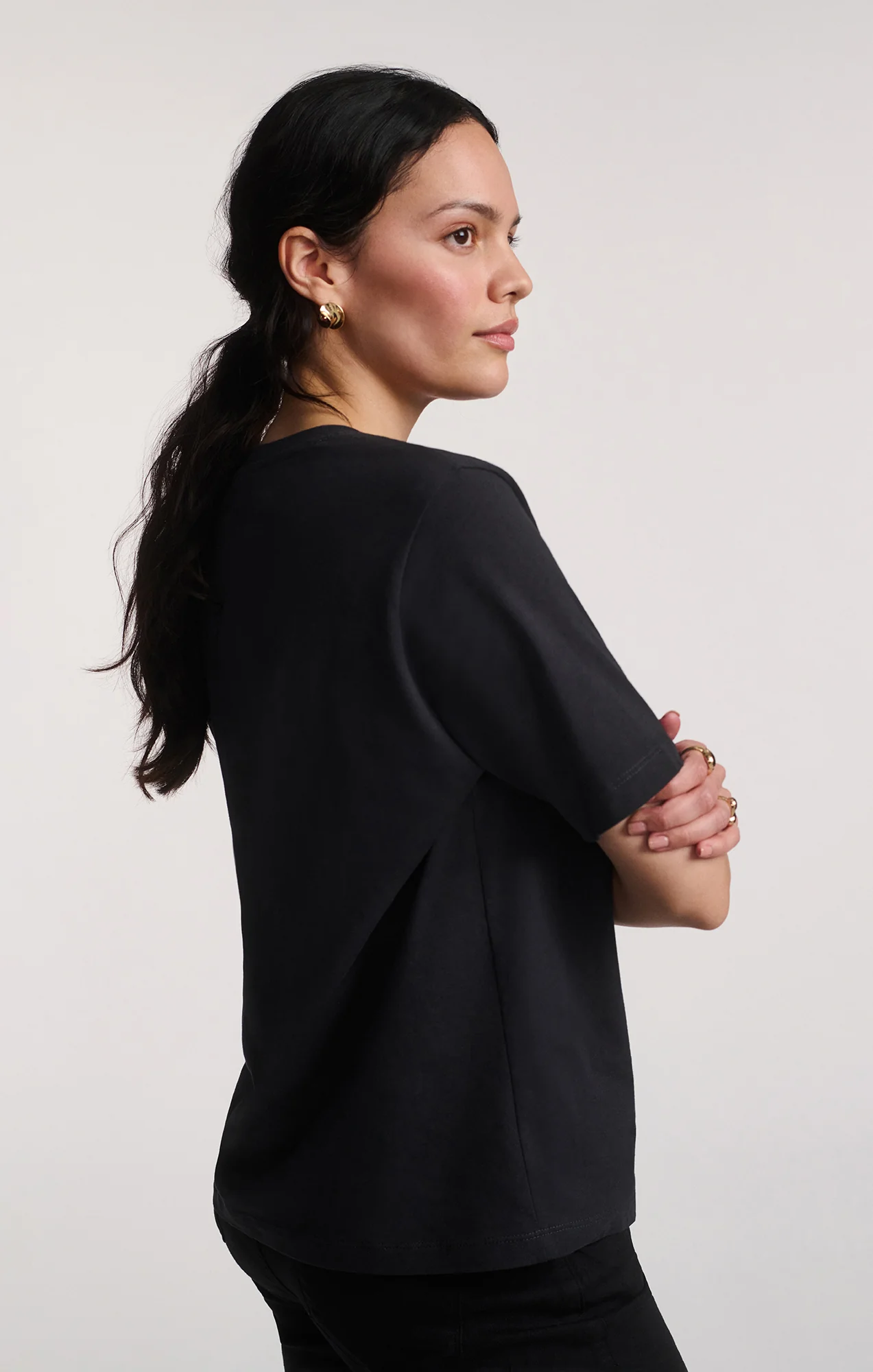 SHORT SLEEVE CREW NECK T-SHIRT IN PHANTOM - Image 3