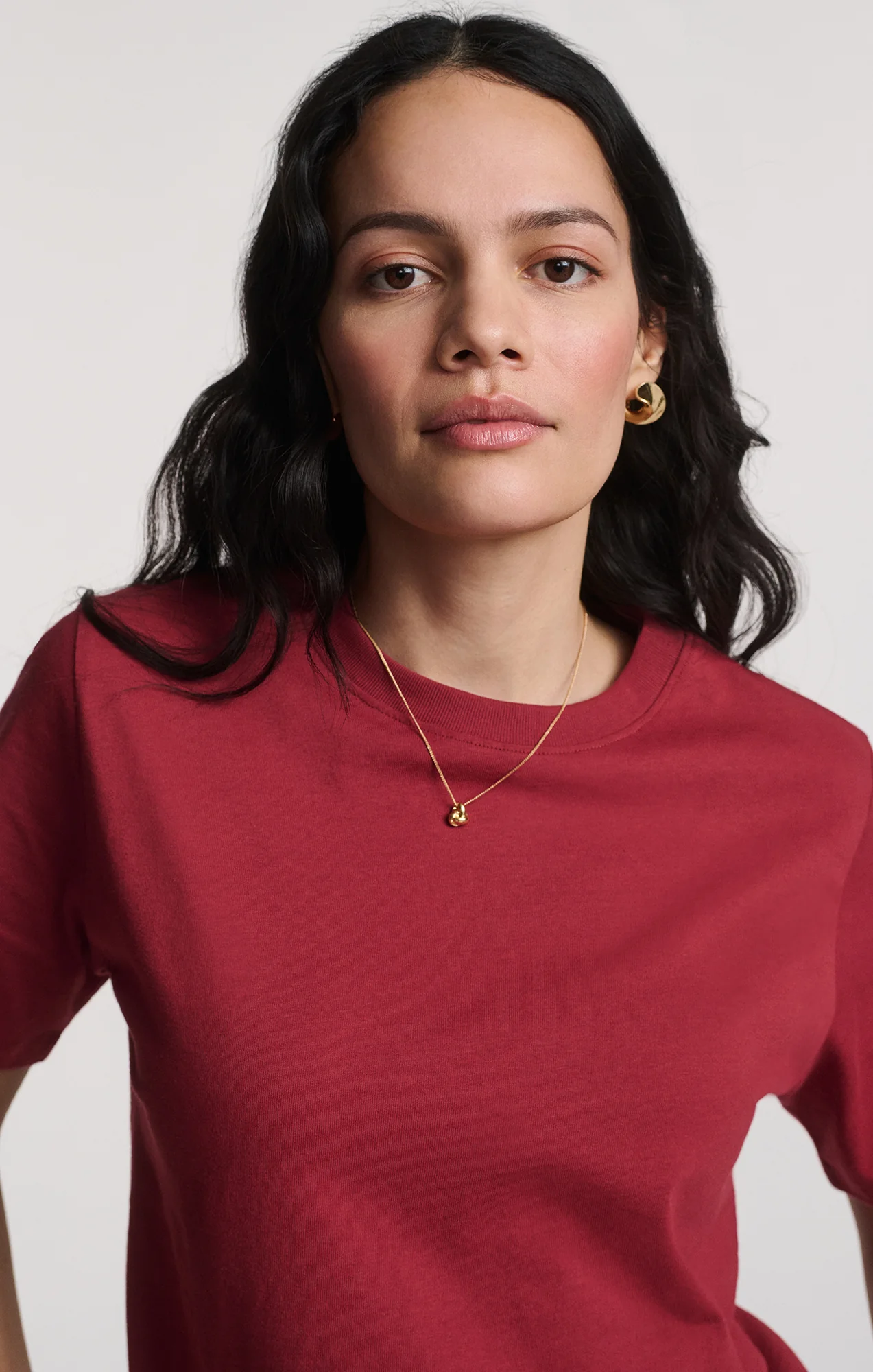 SHORT SLEEVE CREW NECK T-SHIRT IN RED OCHRE - Image 2