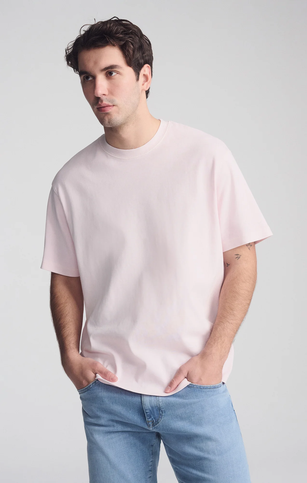 SHORT SLEEVE CREW NECK T-SHIRT IN SHRINKING VIOLET