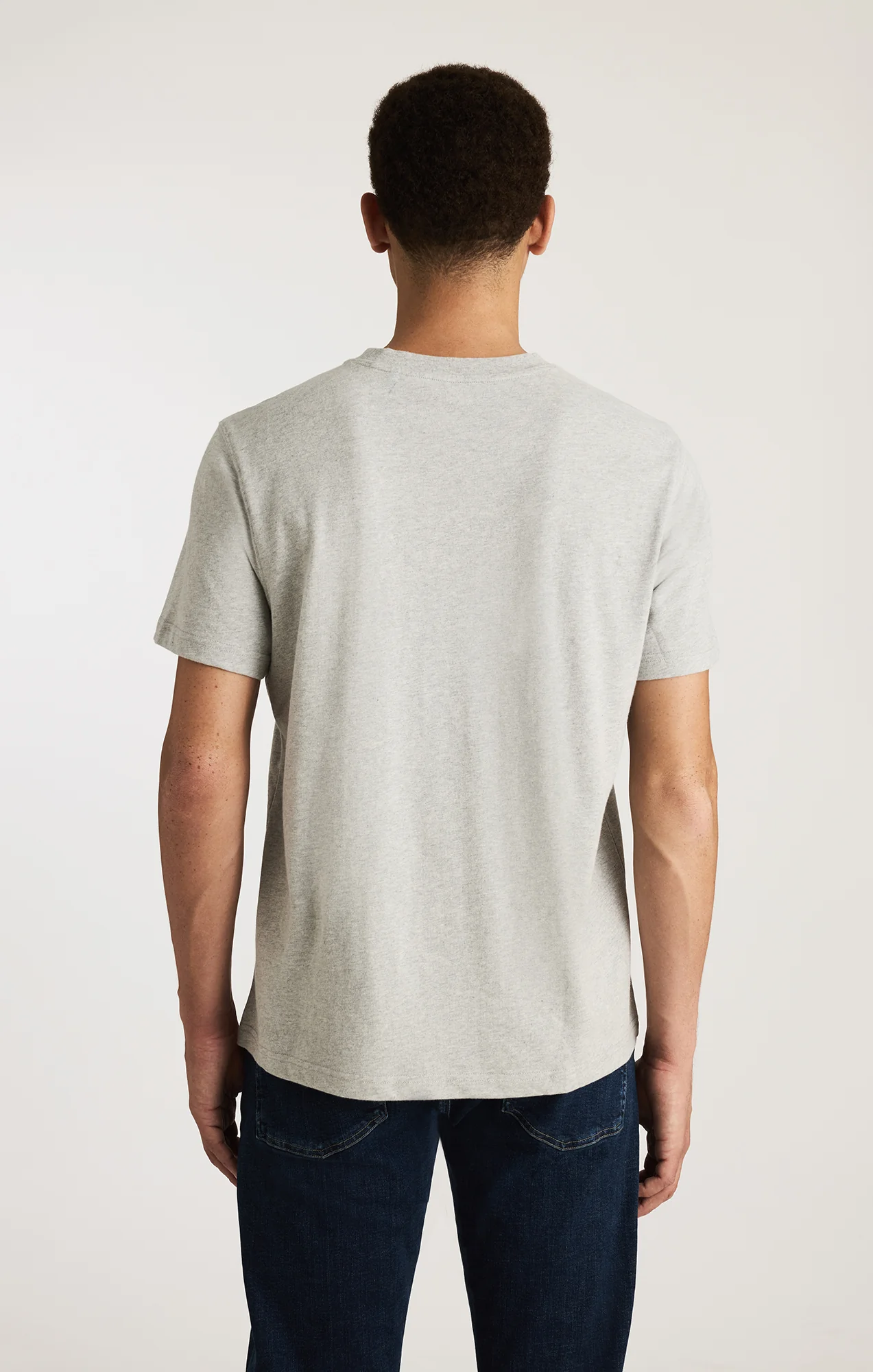 BASIC SHORT SLEEVE T-SHIRT IN GREY MELANGE - Image 3