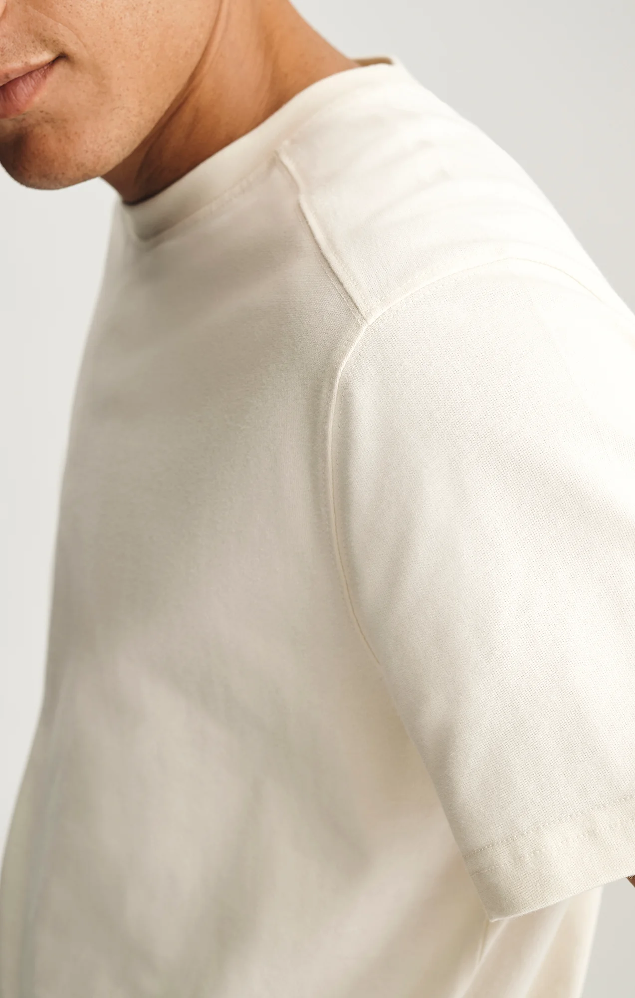 BASIC SHORT SLEEVE T-SHIRT IN TURTLE DOVE - Image 3