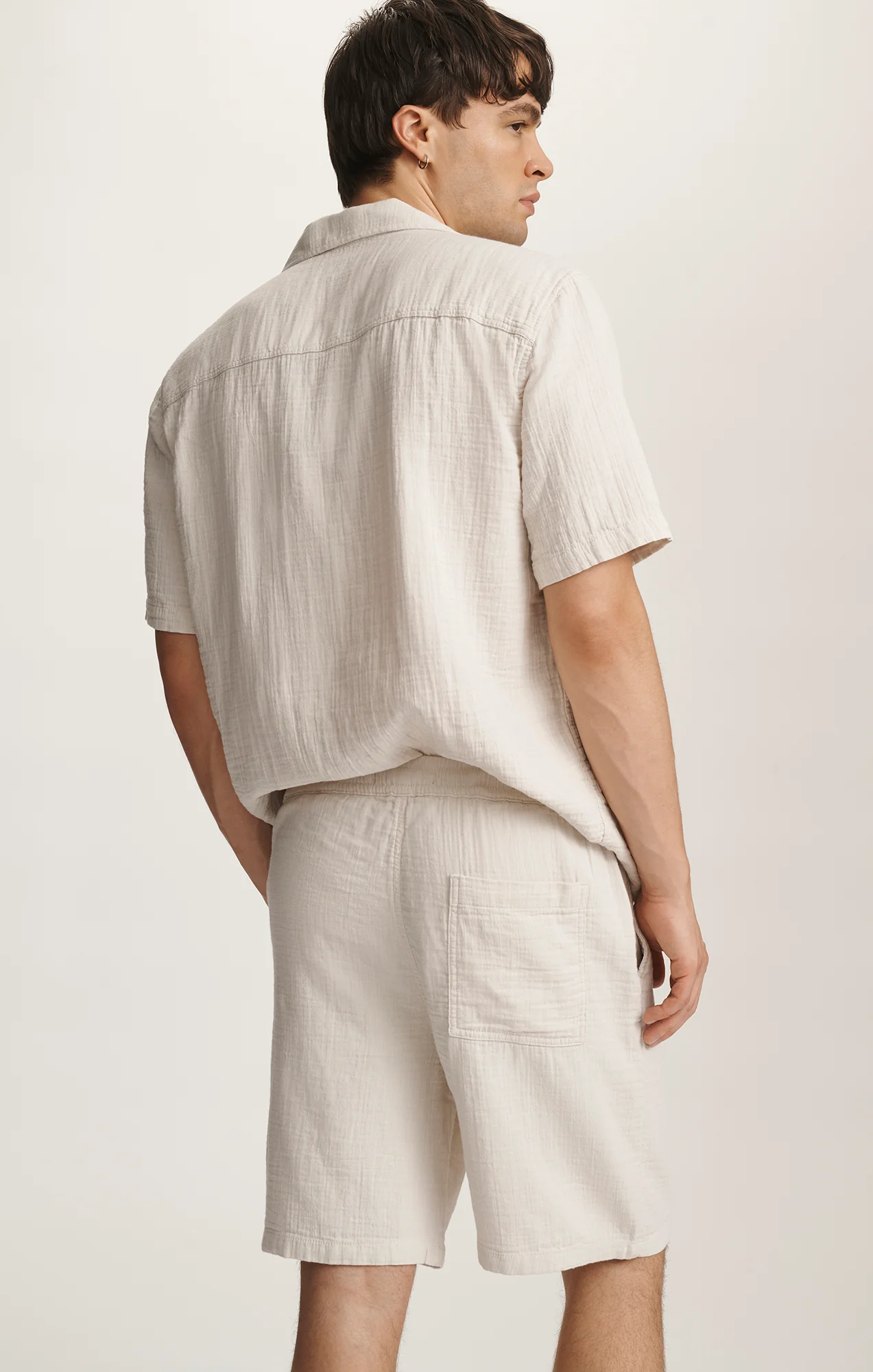 GAUZE SHORTS IN SILVER BIRCH - Image 3