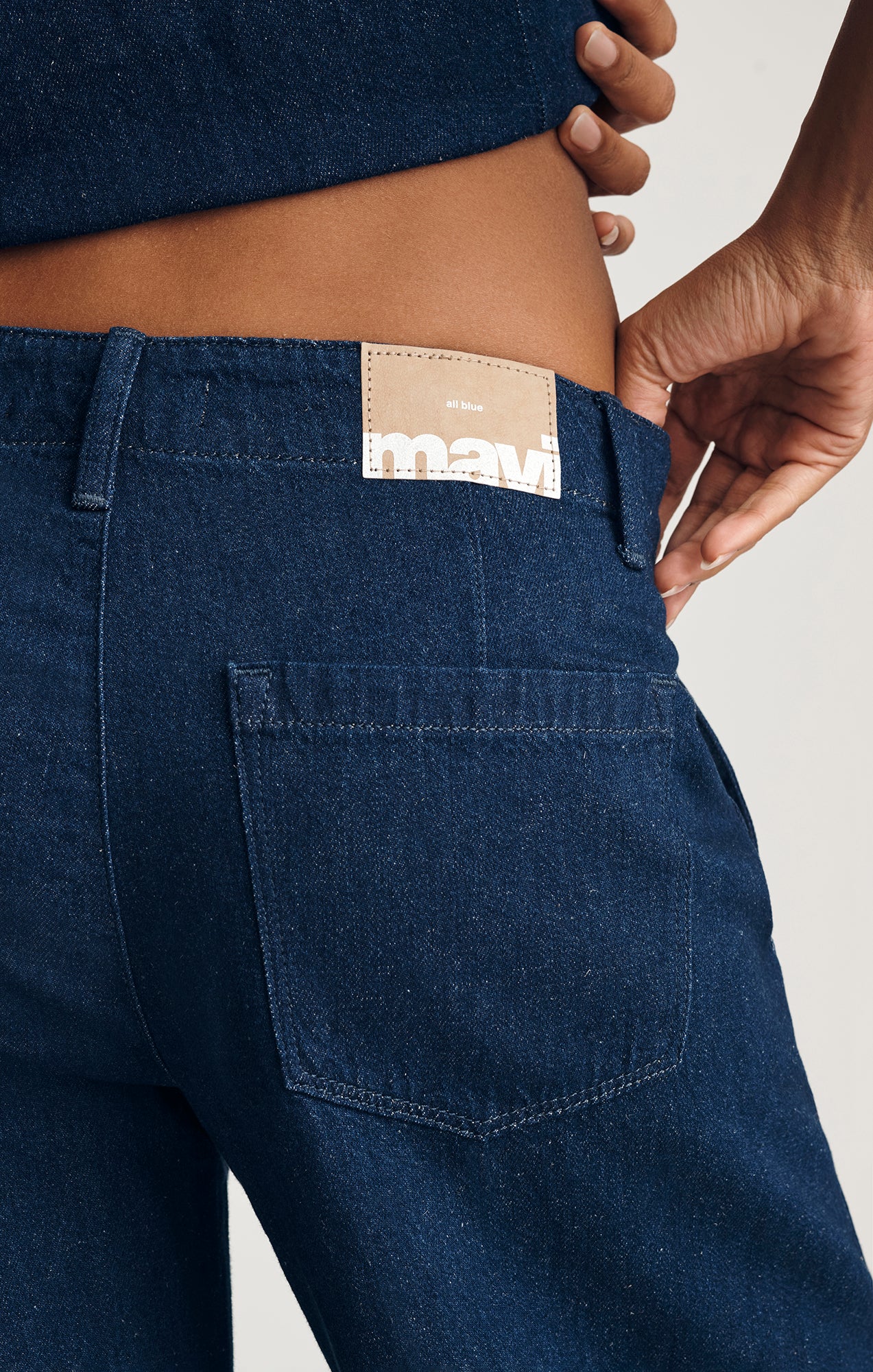 SIENA CHINO WIDE LEG IN DARK LINEN DENIM - Image 6