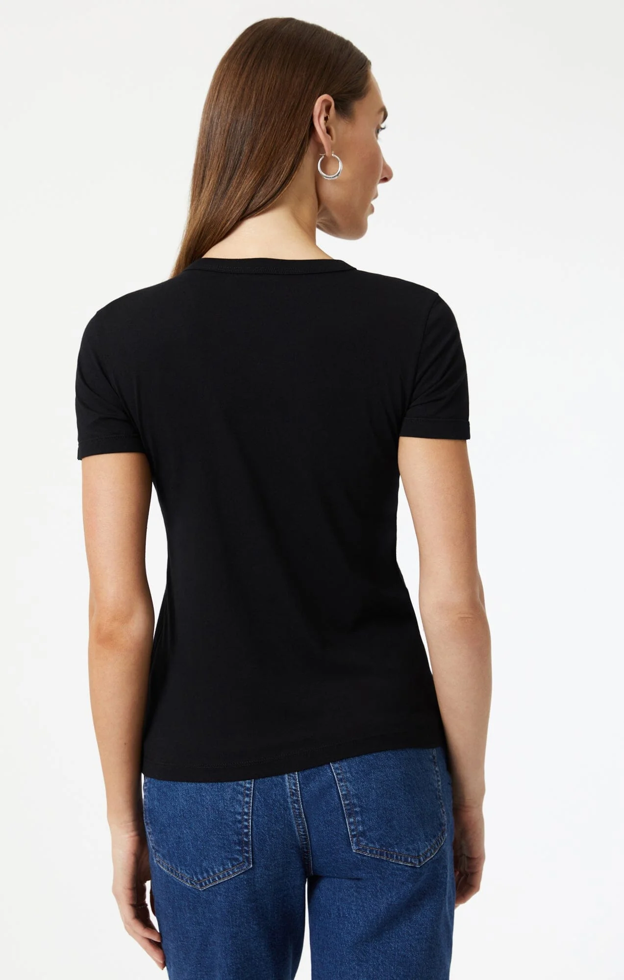 SLIM CREW NECK T-SHIRT IN BLACK - Image 3