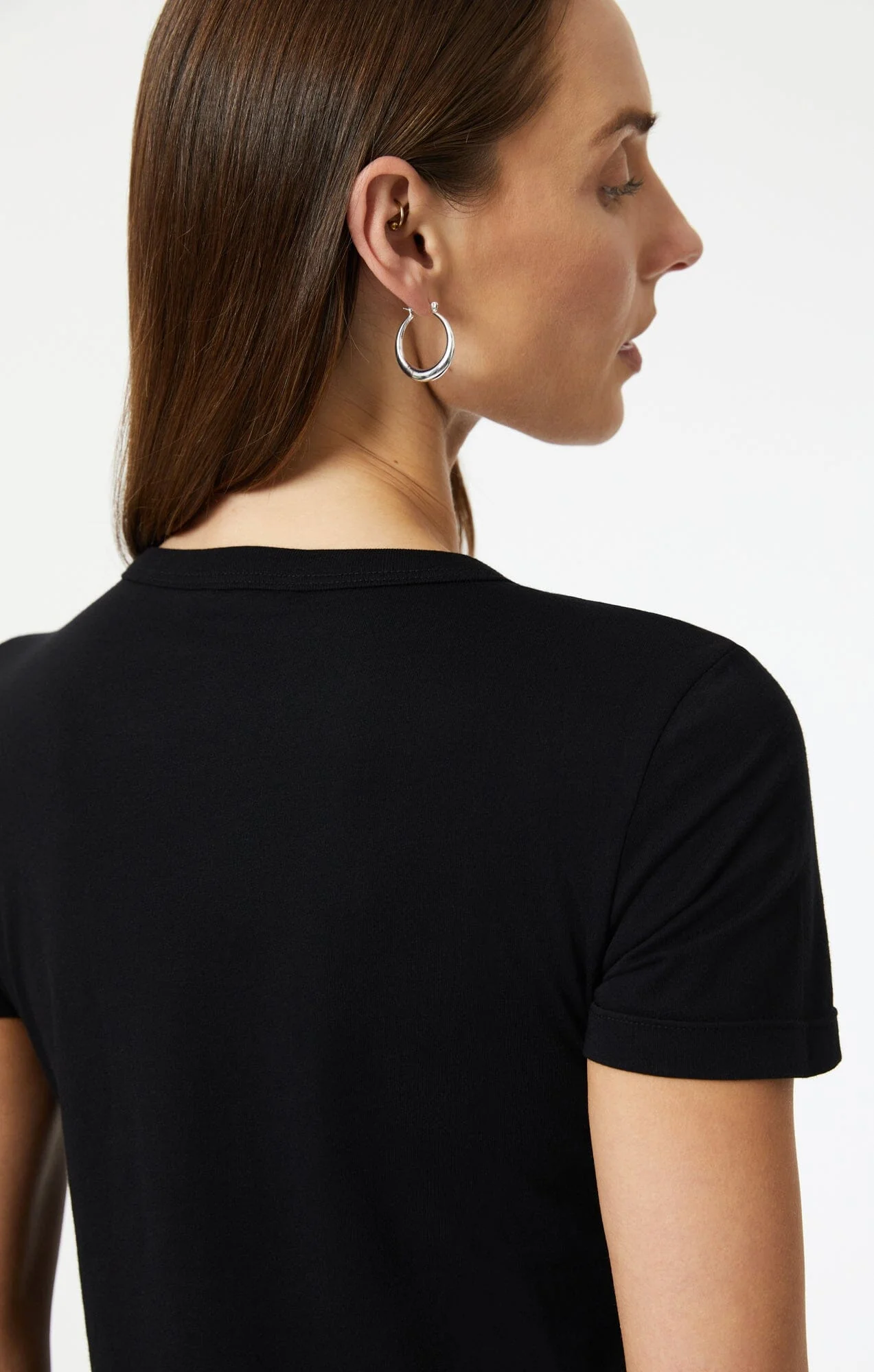 SLIM CREW NECK T-SHIRT IN BLACK - Image 6