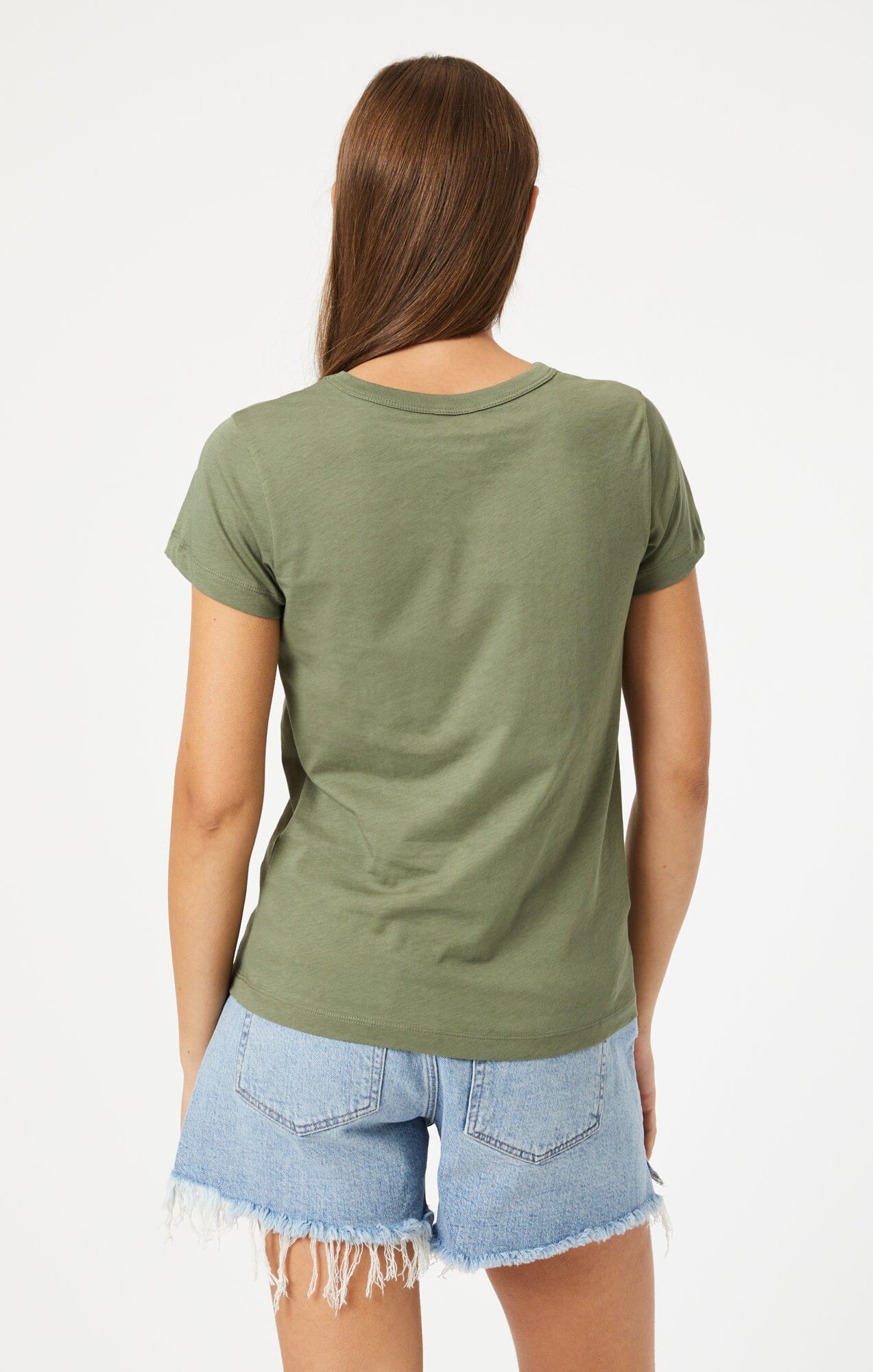 SLIM CREW NECK T-SHIRT IN DEEP LICHEN GREEN - Image 3