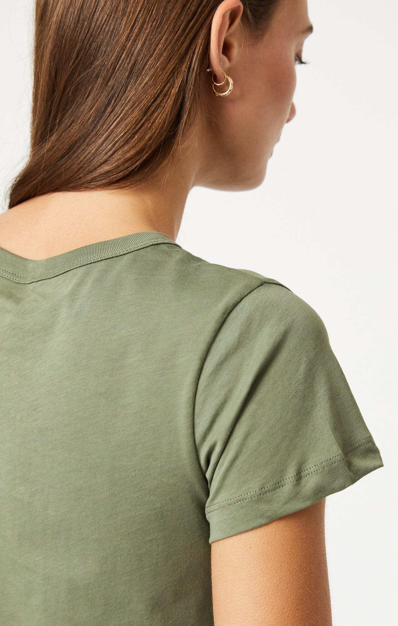 SLIM CREW NECK T-SHIRT IN DEEP LICHEN GREEN - Image 5