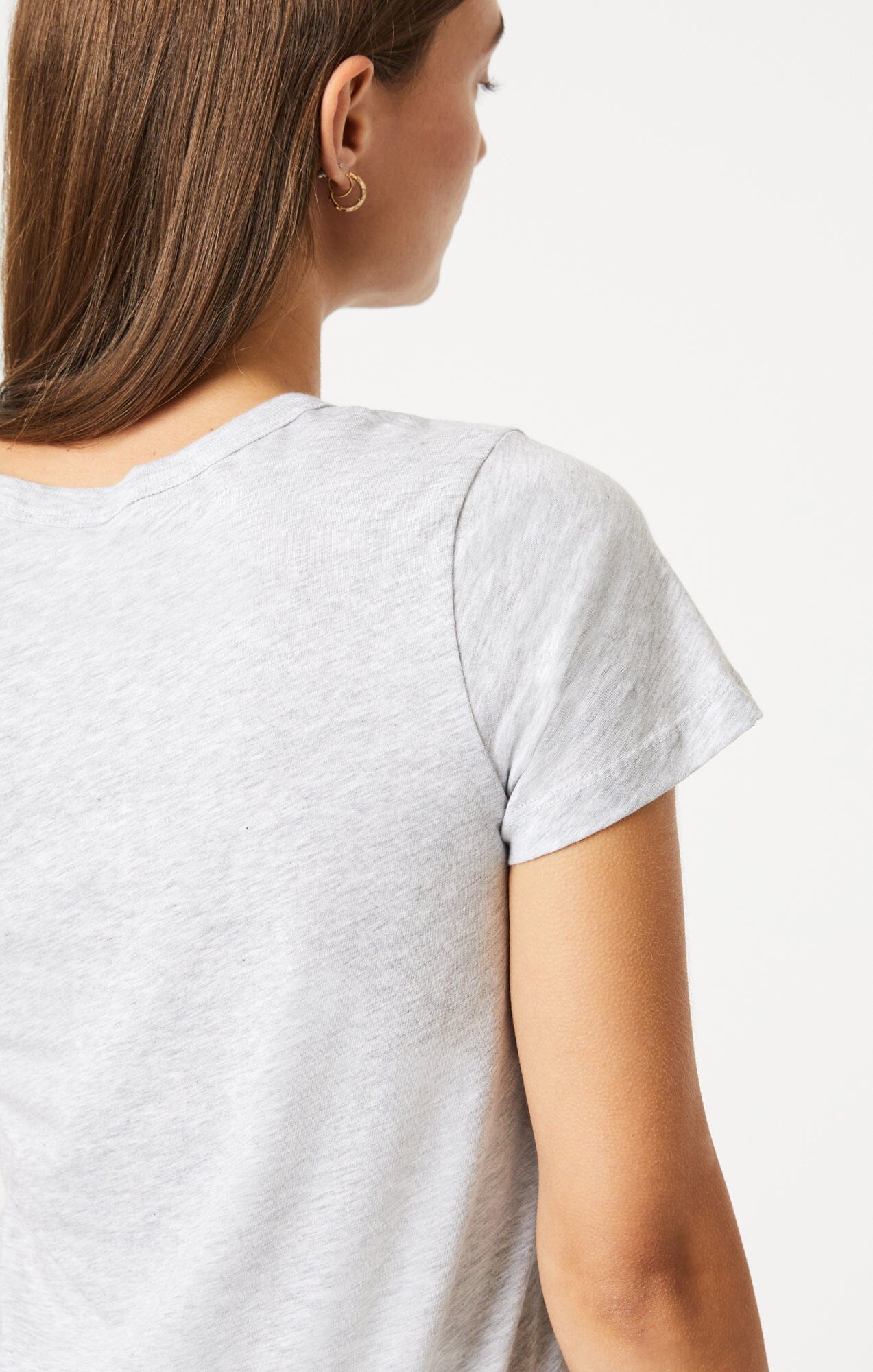 SLIM CREW NECK T-SHIRT IN SNOW GREY MELANGE - Image 5