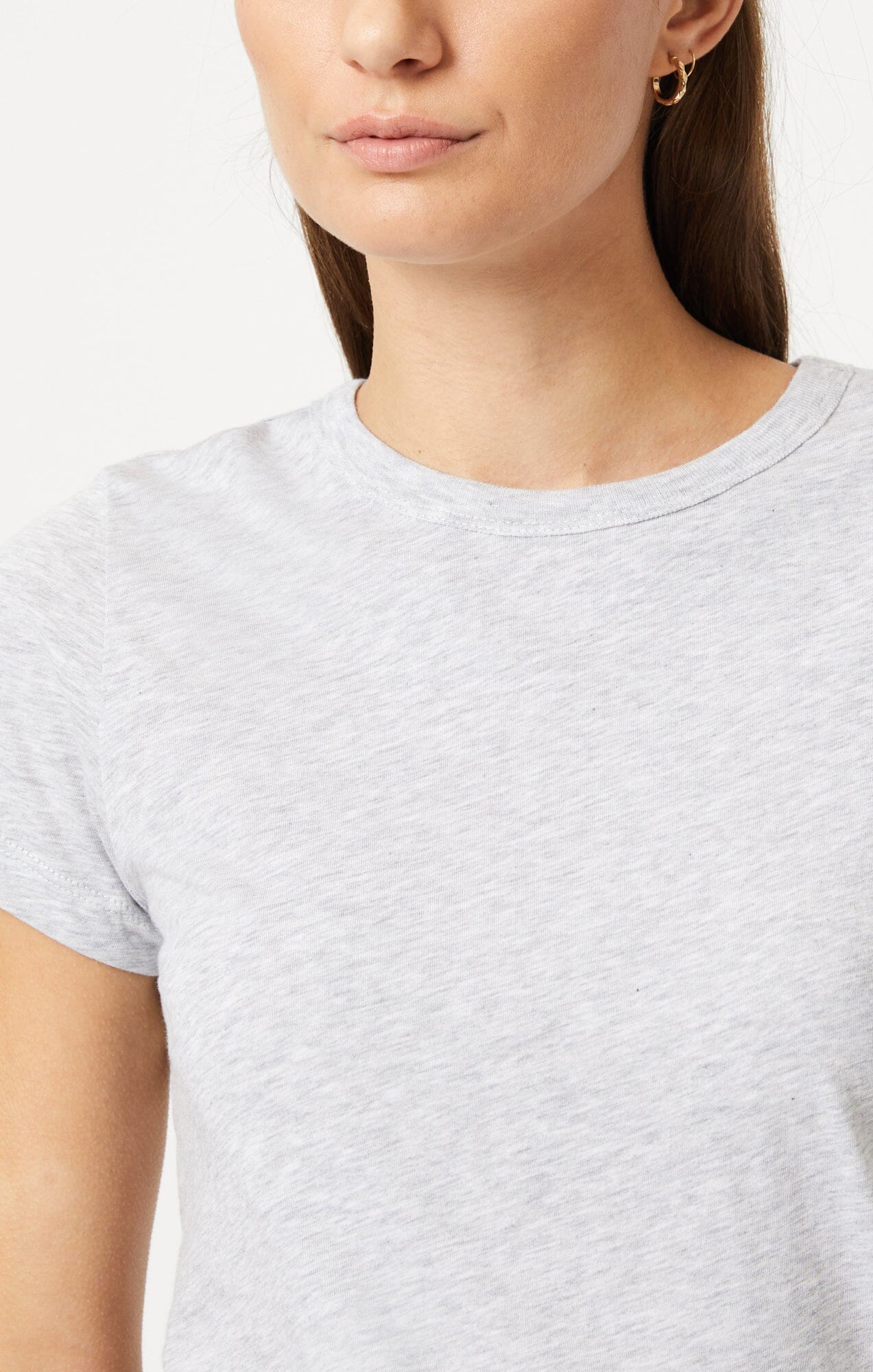 SLIM CREW NECK T-SHIRT IN SNOW GREY MELANGE - Image 6
