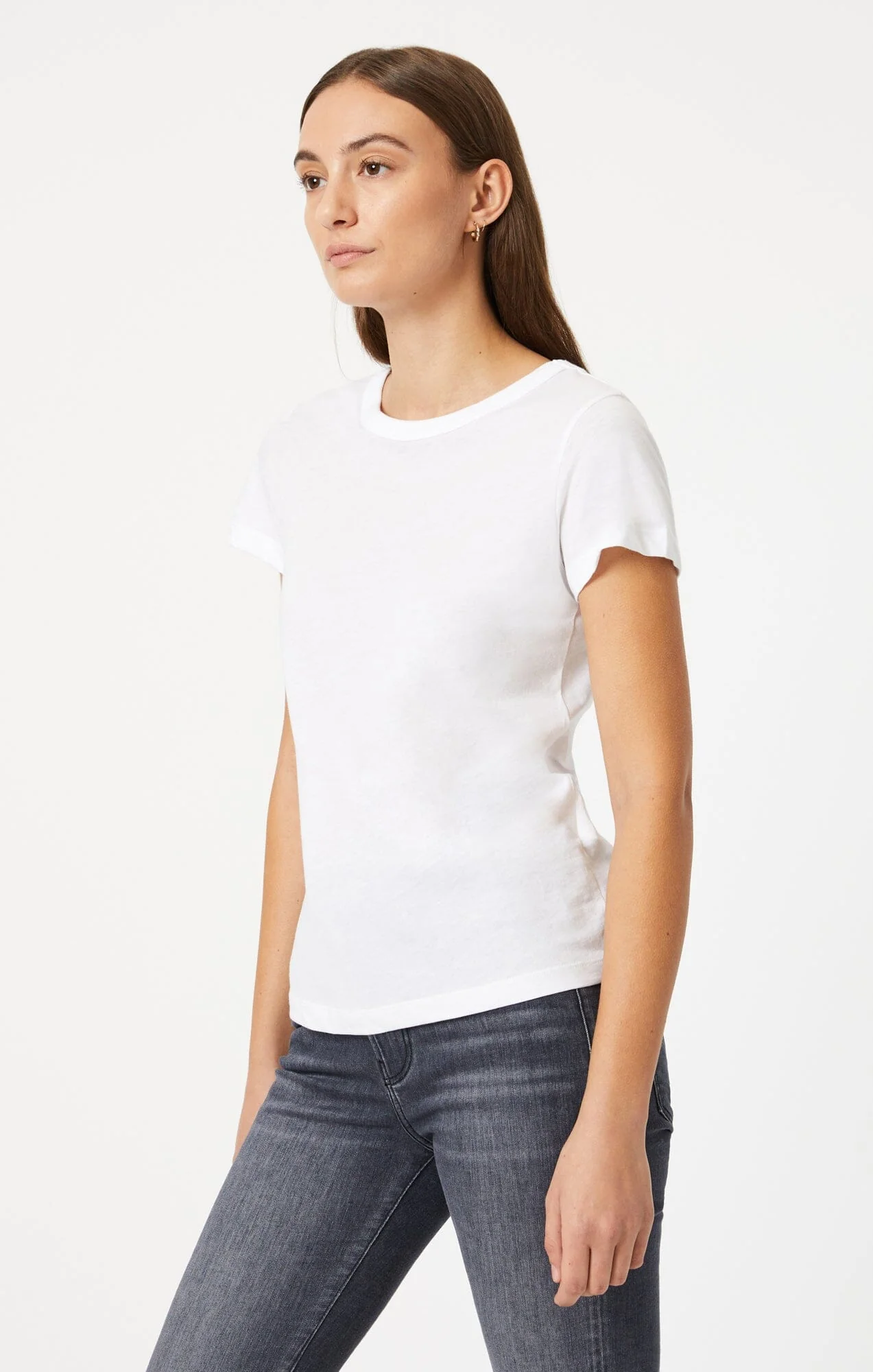SLIM CREW NECK T-SHIRT IN WHITE - Image 2