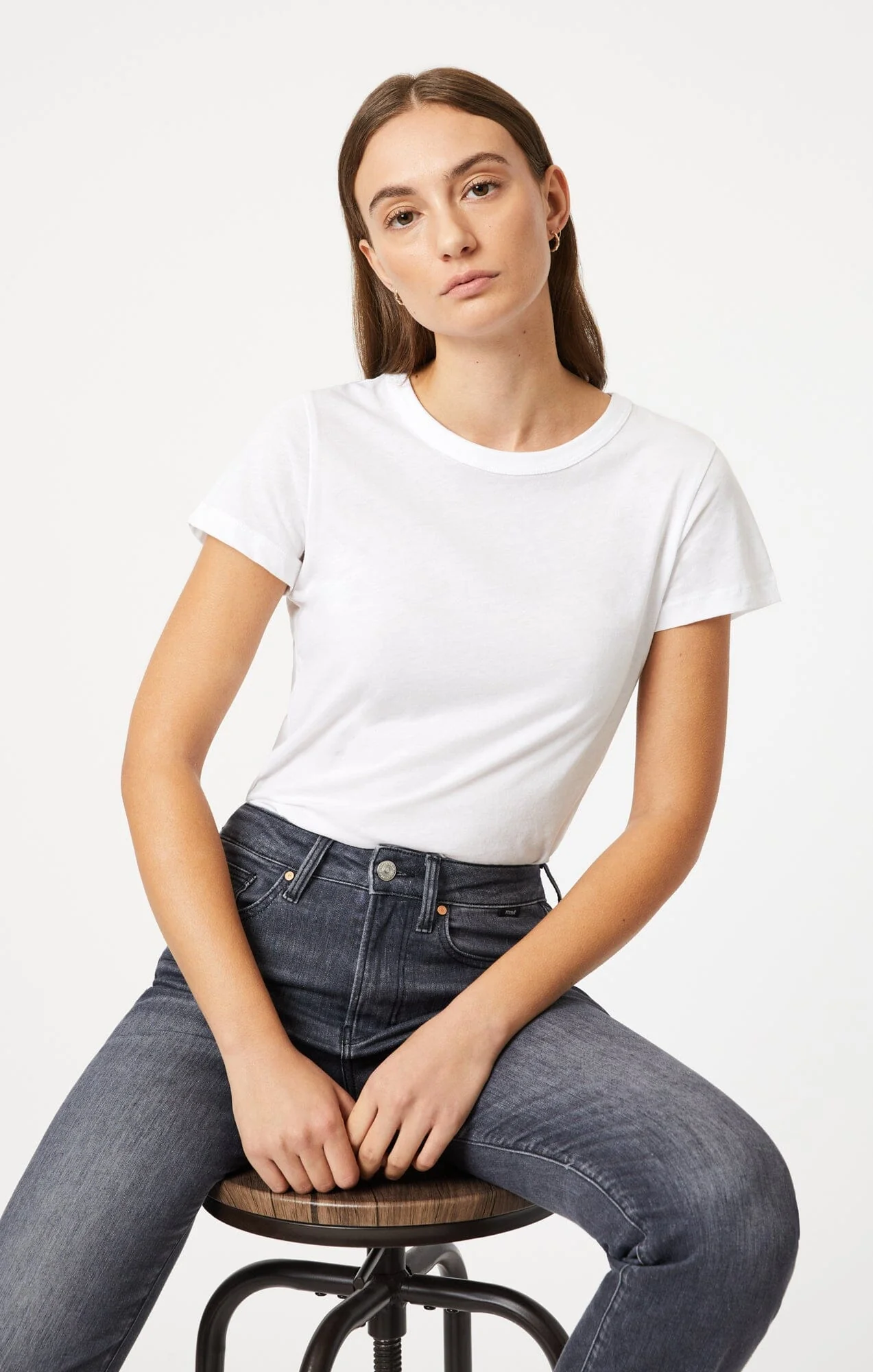 SLIM CREW NECK T-SHIRT IN WHITE - Image 6