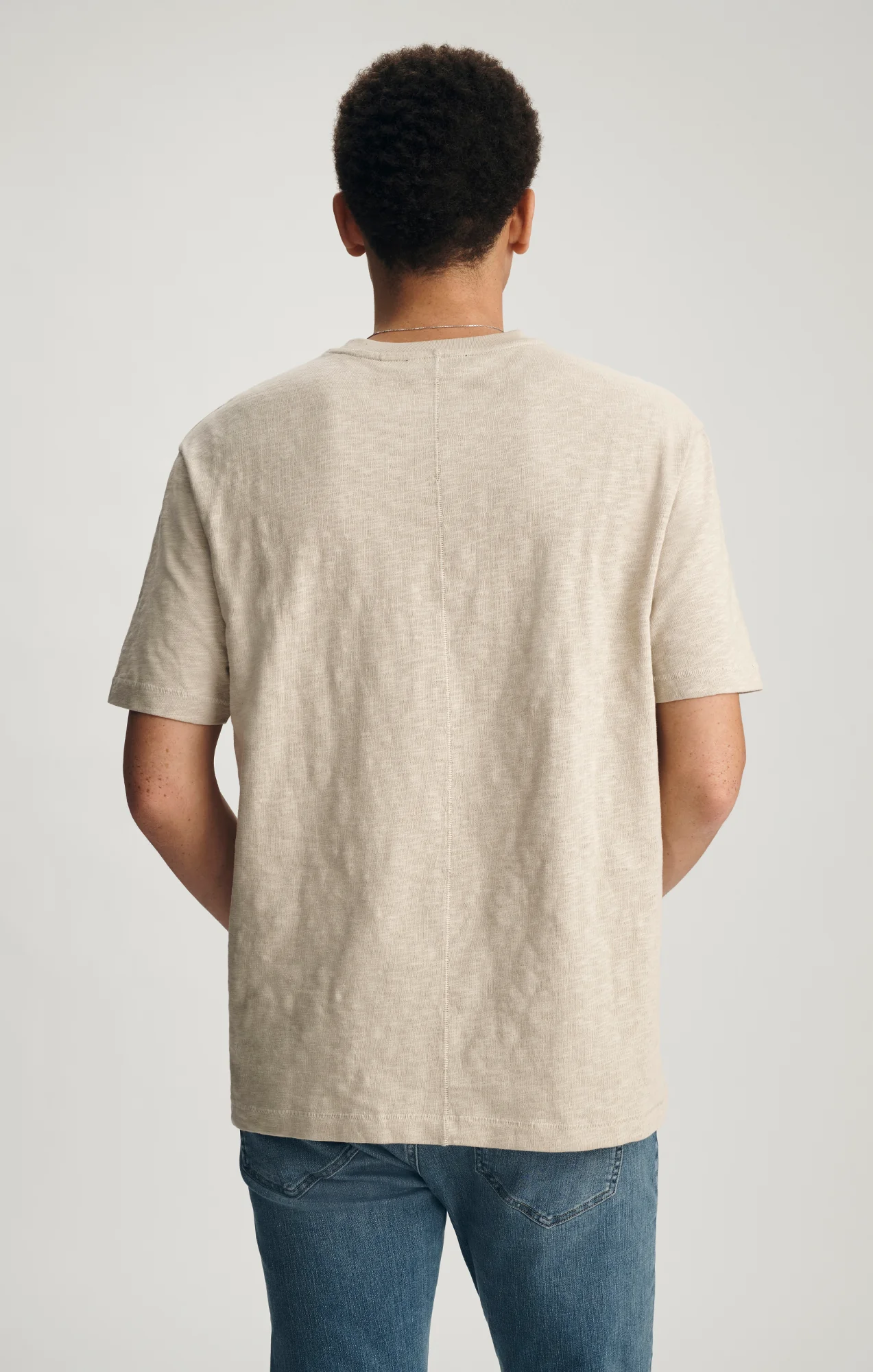 SLUB CREW NECK T-SHIRT IN FEATHER GRAY - Image 2