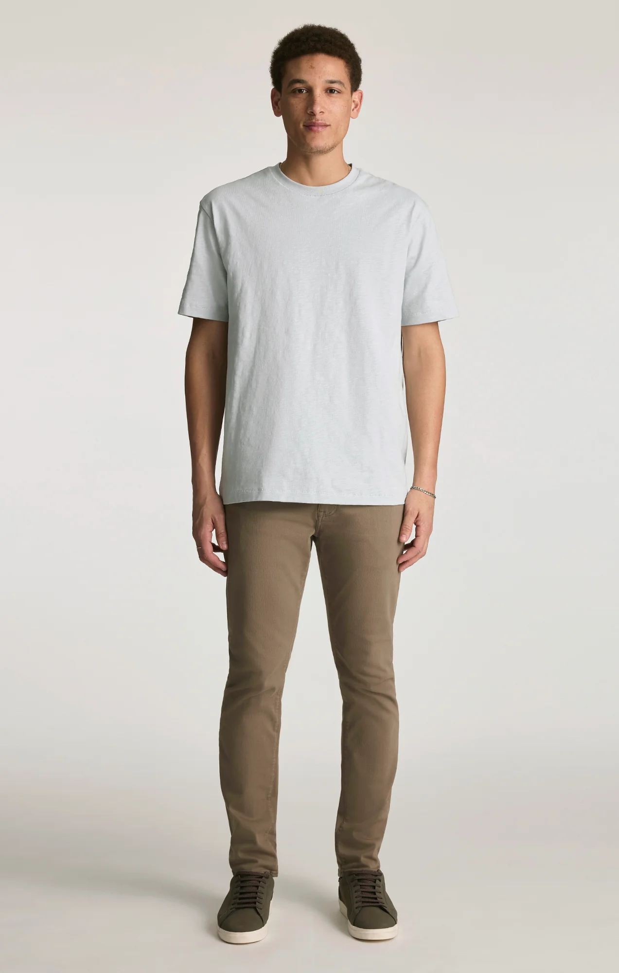 SLUB CREW NECK T-SHIRT IN PEARL BLUE - Image 5