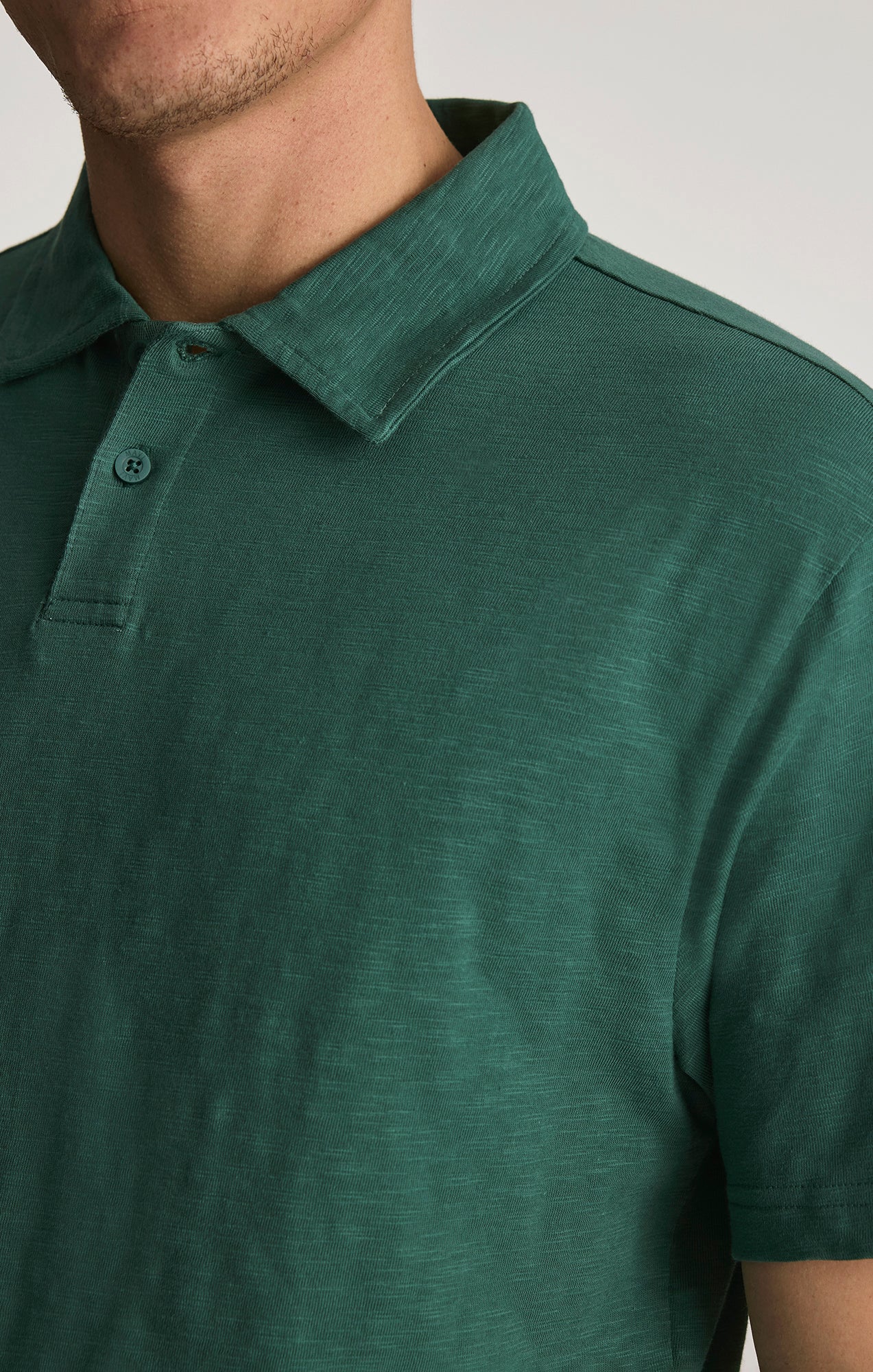 SLUB POLO T-SHIRT IN BISTRO GREEN - Image 4