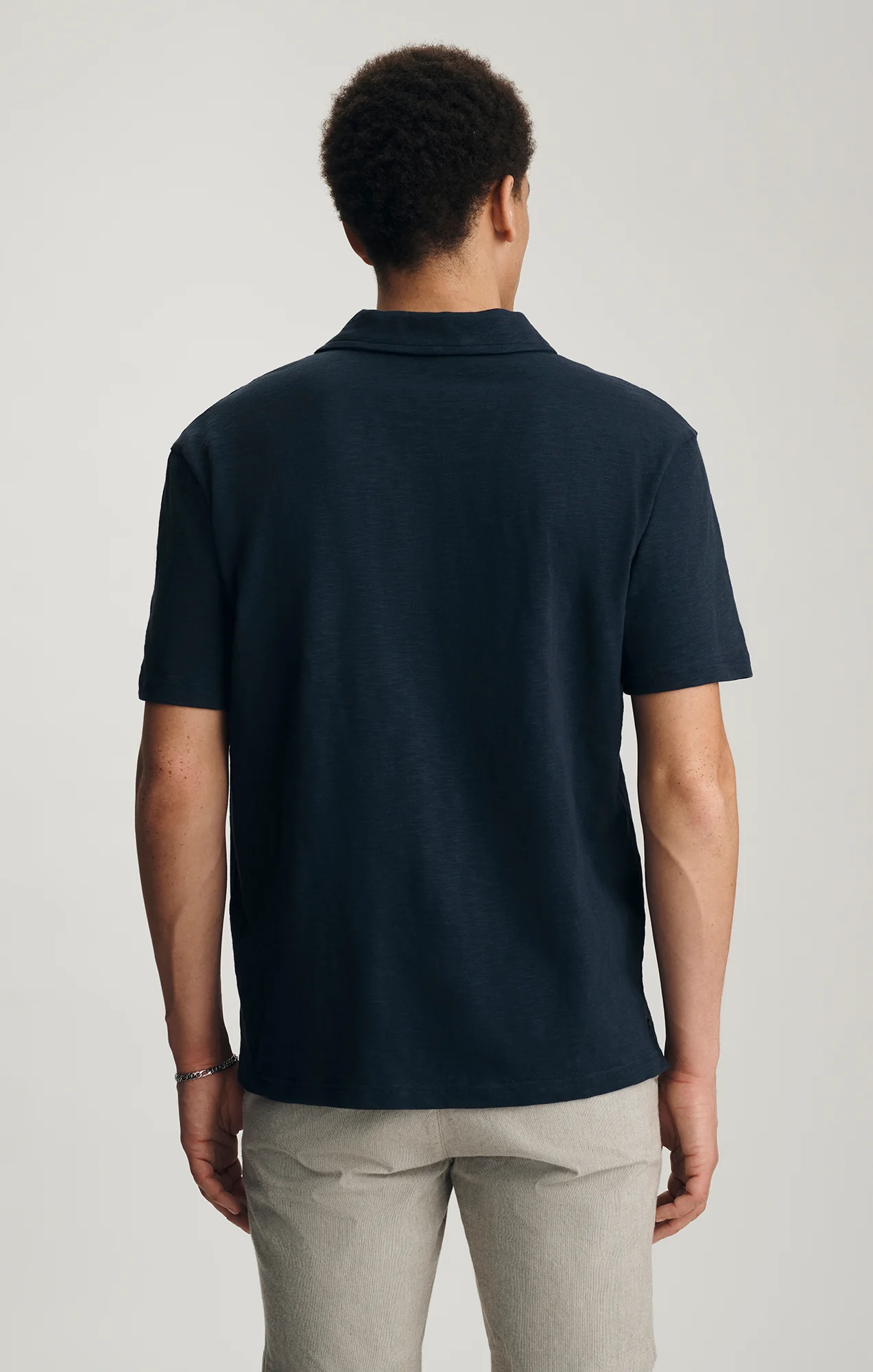 SLUB POLO T-SHIRT IN TOTAL ECLIPSE - Image 2