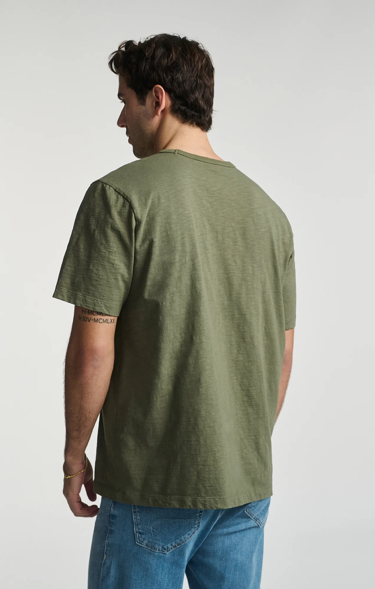 SLUB SHORT SLEEVE T-SHIRT IN DUSTY OLIVE - Image 2