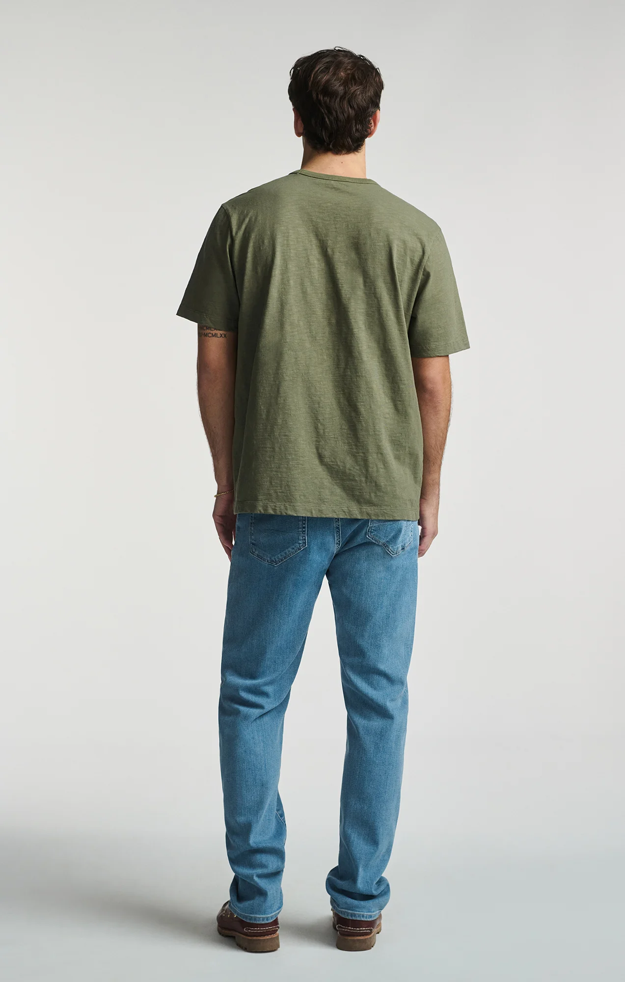 SLUB SHORT SLEEVE T-SHIRT IN DUSTY OLIVE - Image 5