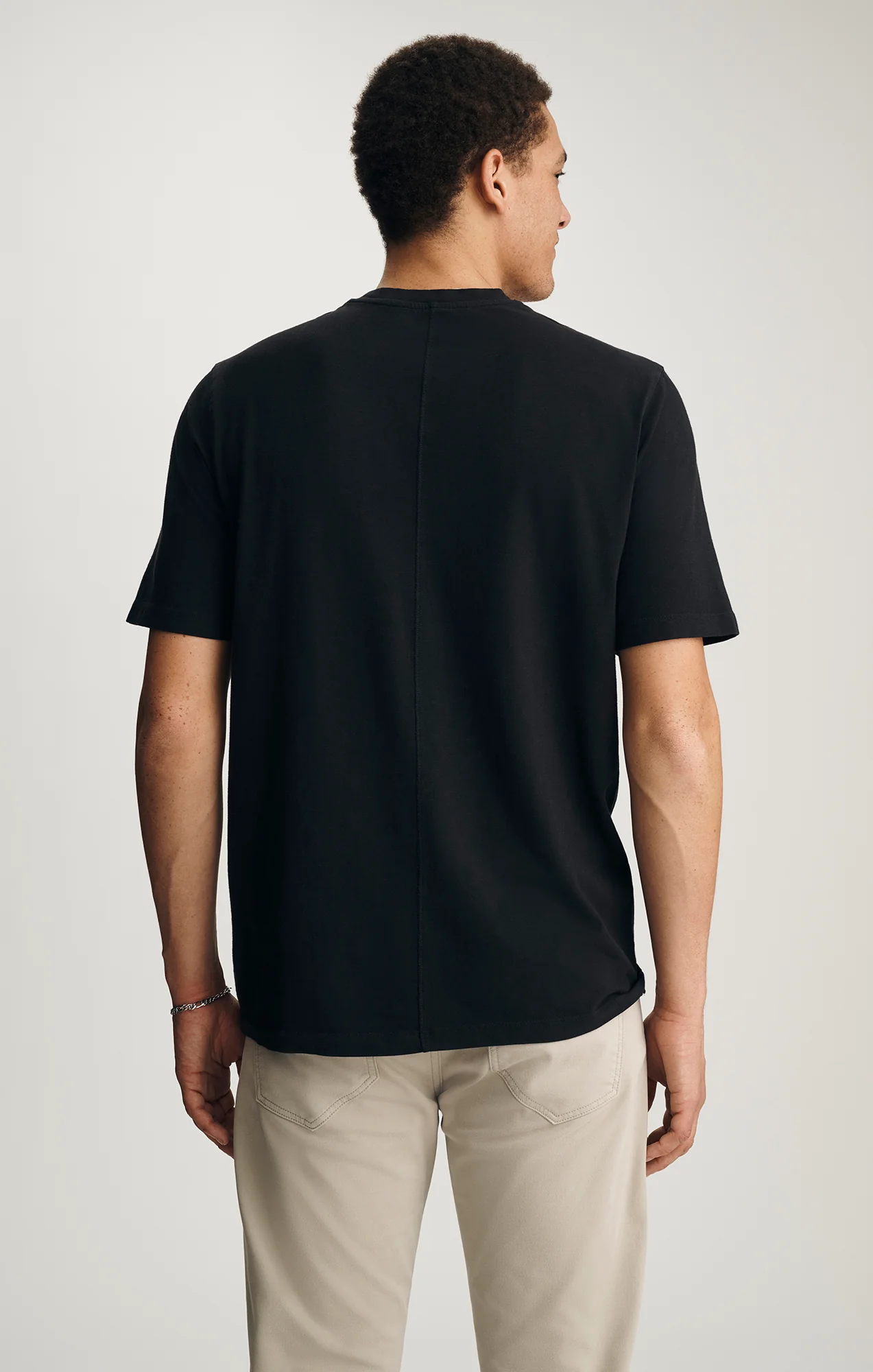 SOFT SLUB CREW NECK T-SHIRT IN BLACK - Image 2
