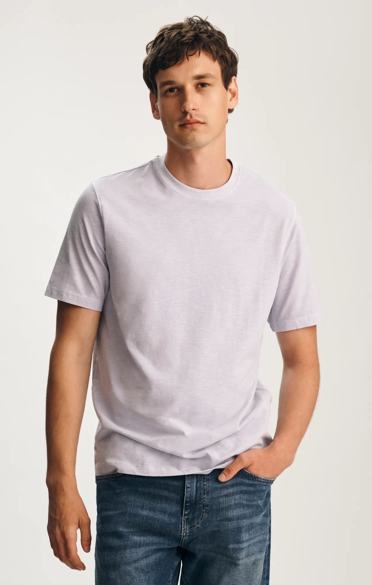 SOFT SLUB CREW NECK T-SHIRT IN HALOGEN BLUE